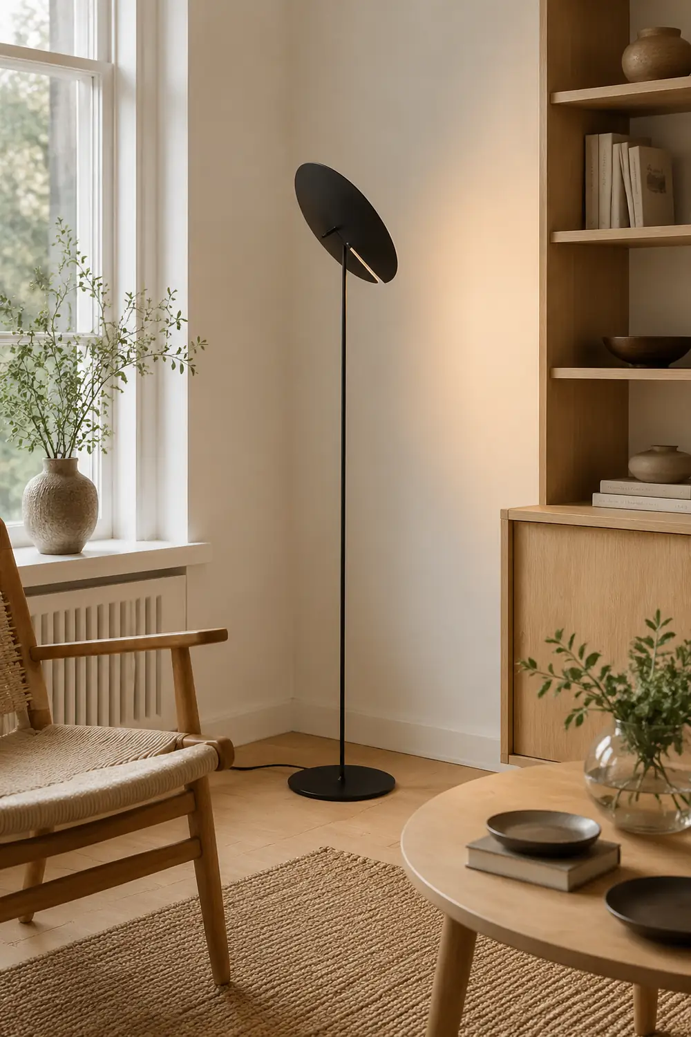 Carins Modern Stehleuchte, Schwarz, Wohnzimmer, Metall - Lumpaz