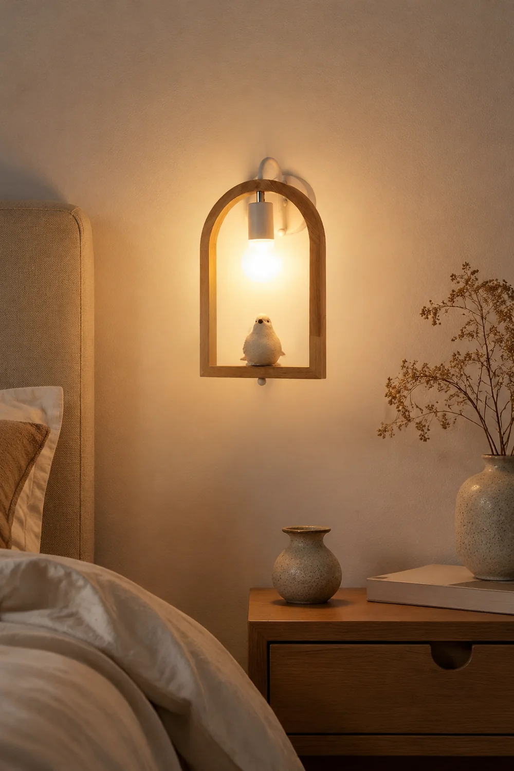 Wood Bird Resin Wall Light - Lumpaz