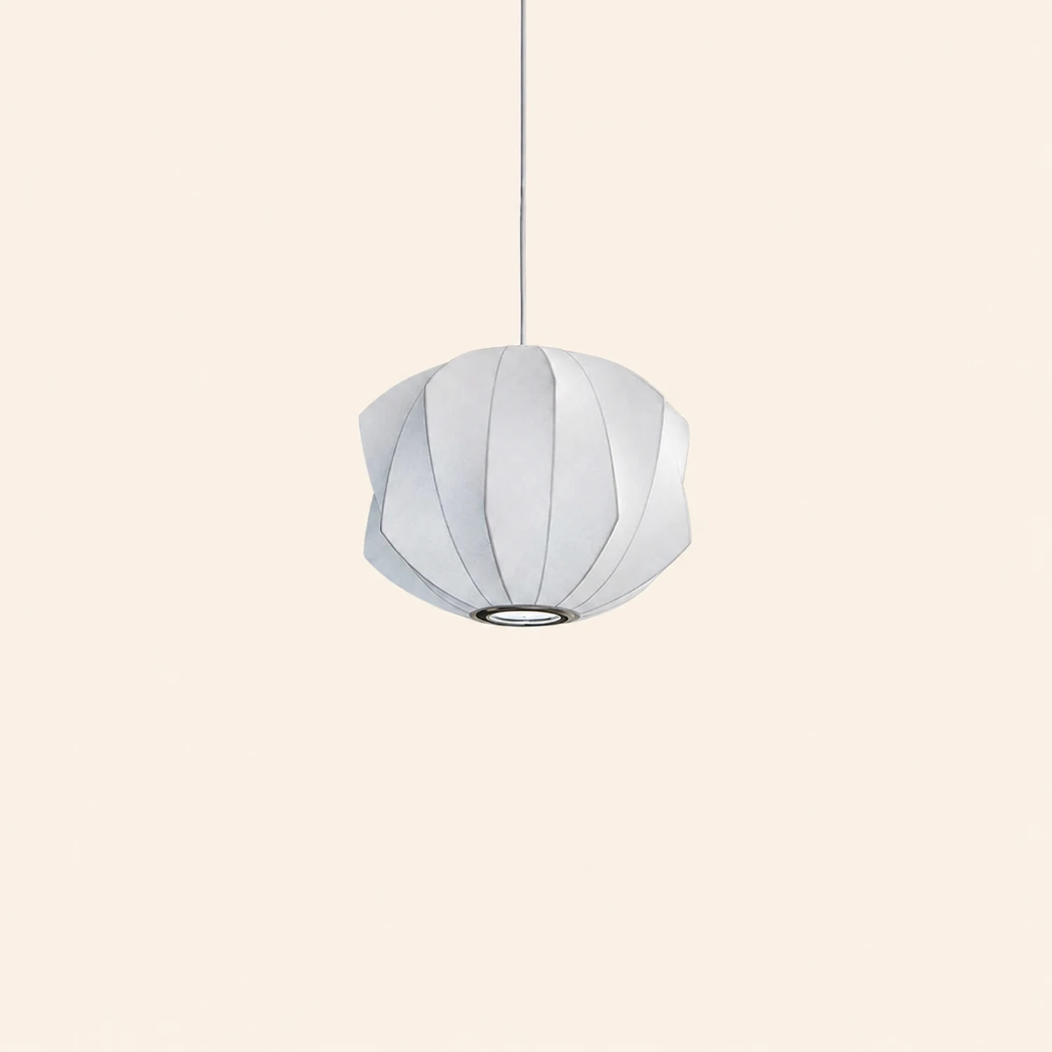 Nordic White Lantern Saucer Pendant Light For Living Room - Lumpaz