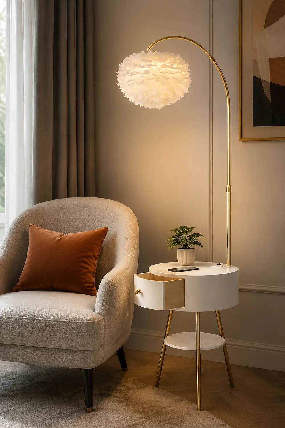 Feather Drawer Floor Lamp - Lumpaz