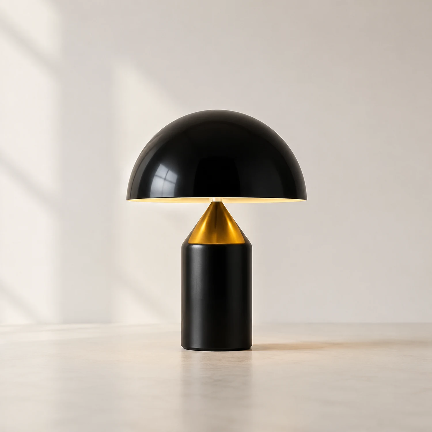 Salgado Tischleuchte Pilz Modern, Metall, Schwarz/Weiß/Gold, Esszimmer - Lumpaz
