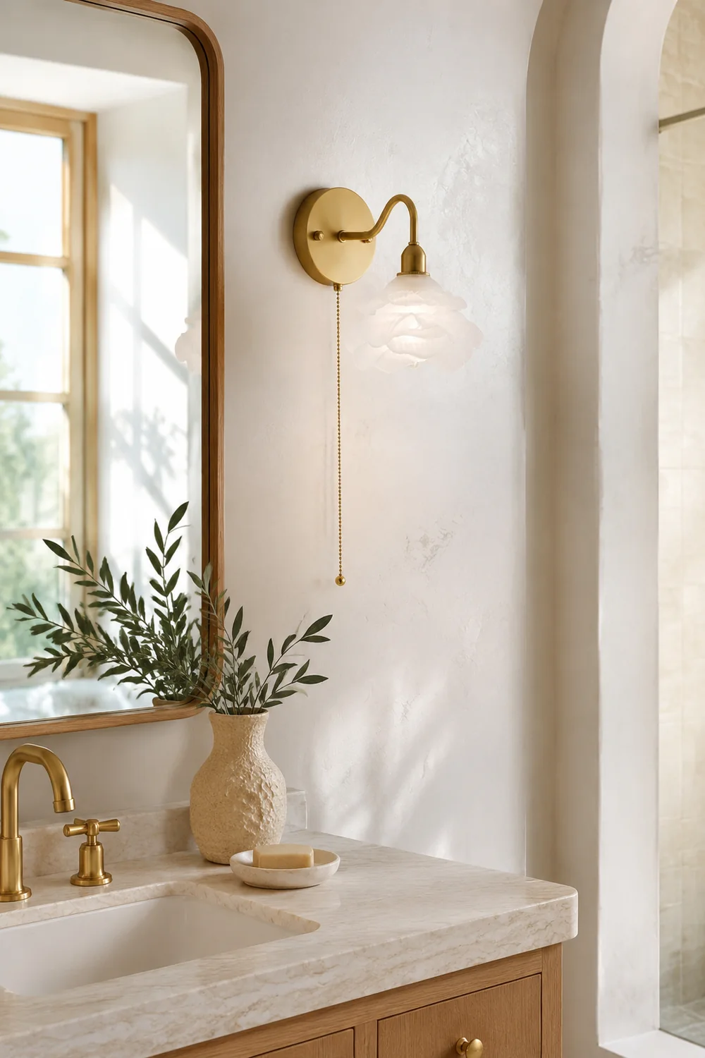 Rose Brass Wall Light - Lumpaz