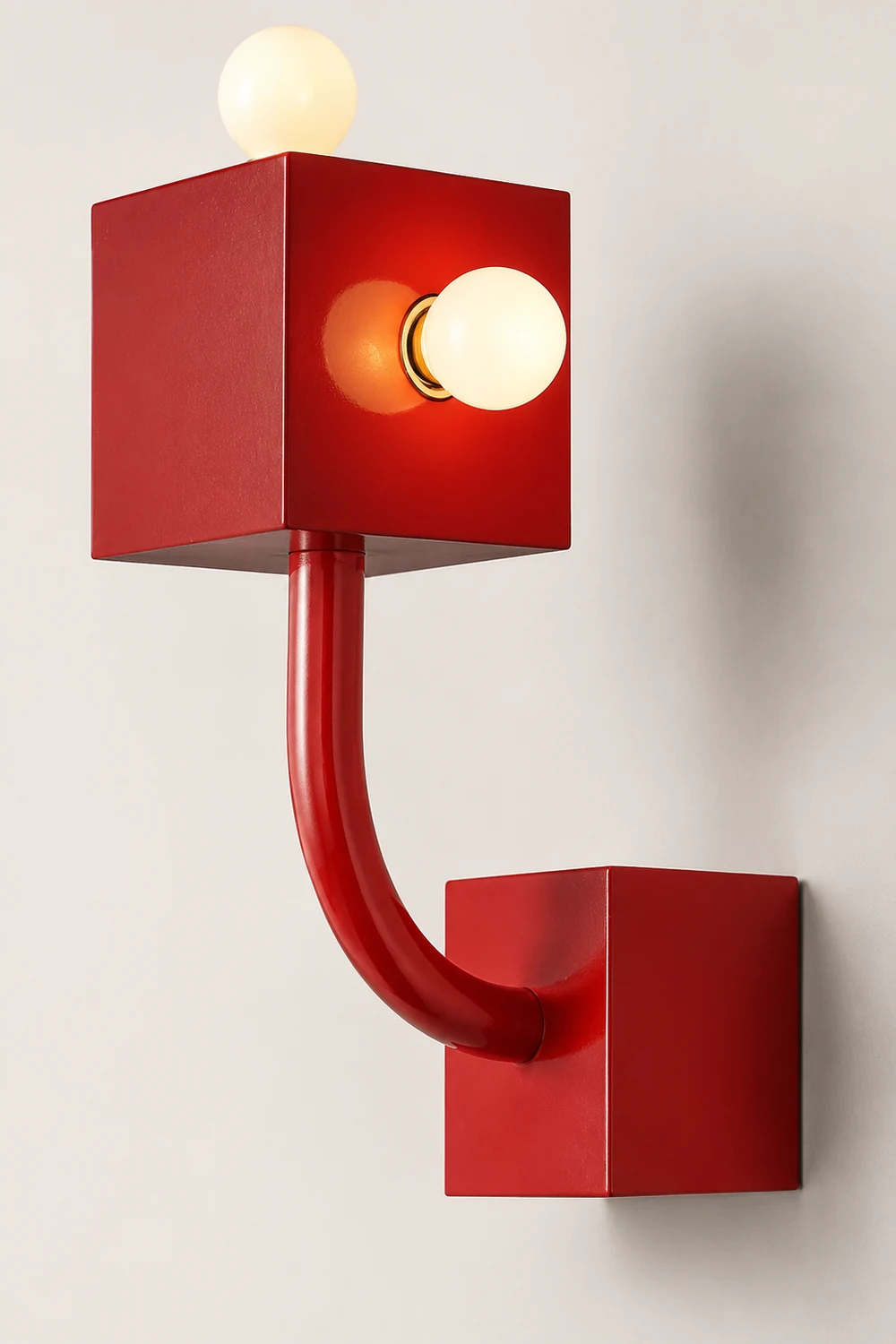 Red Cube Wall Lamp - Lumpaz