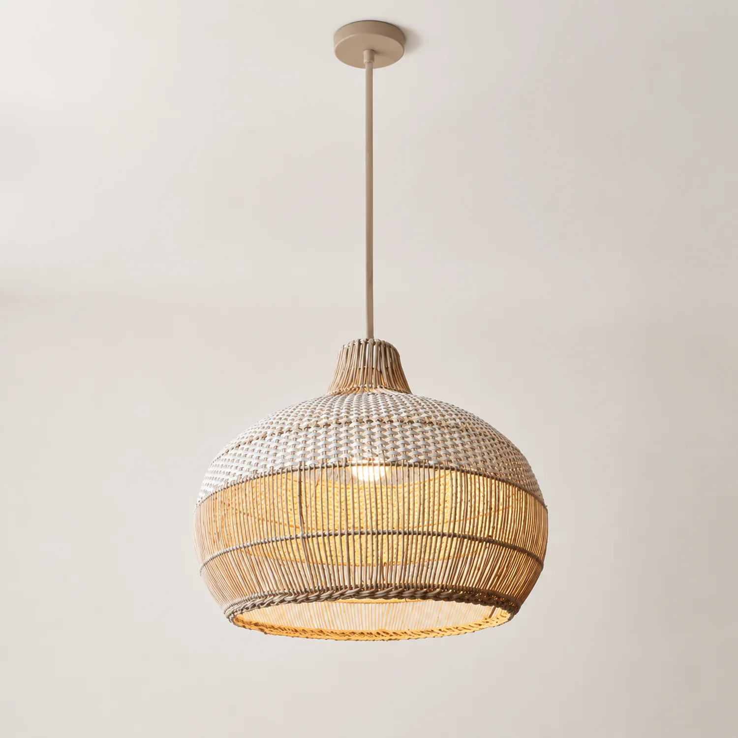 Rattan Kitchen Island Pendant Lighting Wicker Lamp Shade - Lumpaz