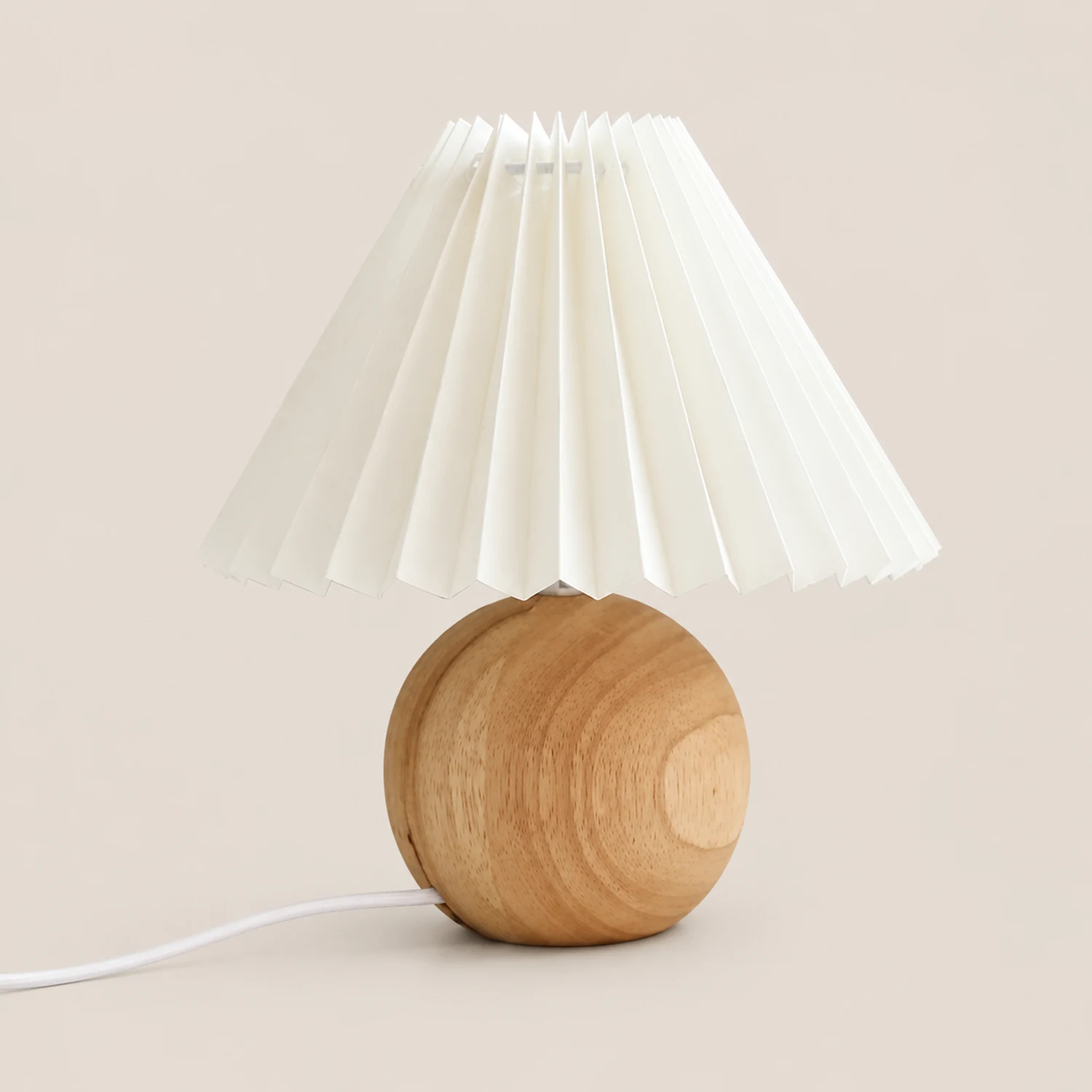 Ozawa Vintage Nachttischlampe, Creme/Beige/Weiß, Rattan/Holz/Keramik - Lumpaz