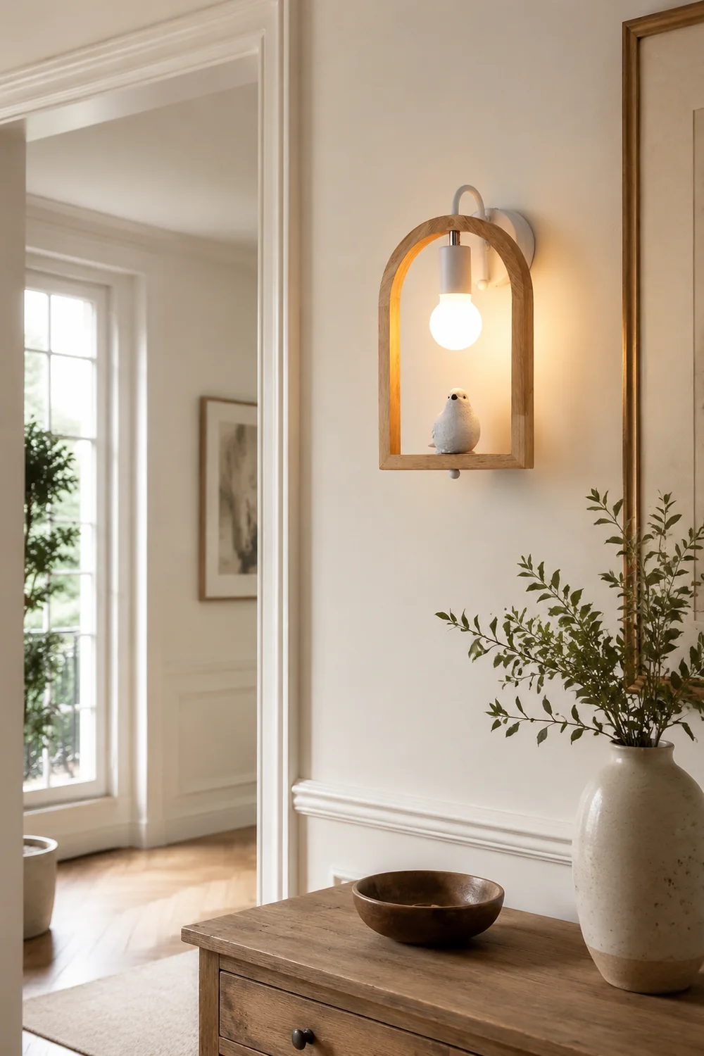 Wood Bird Resin Wall Light - Lumpaz