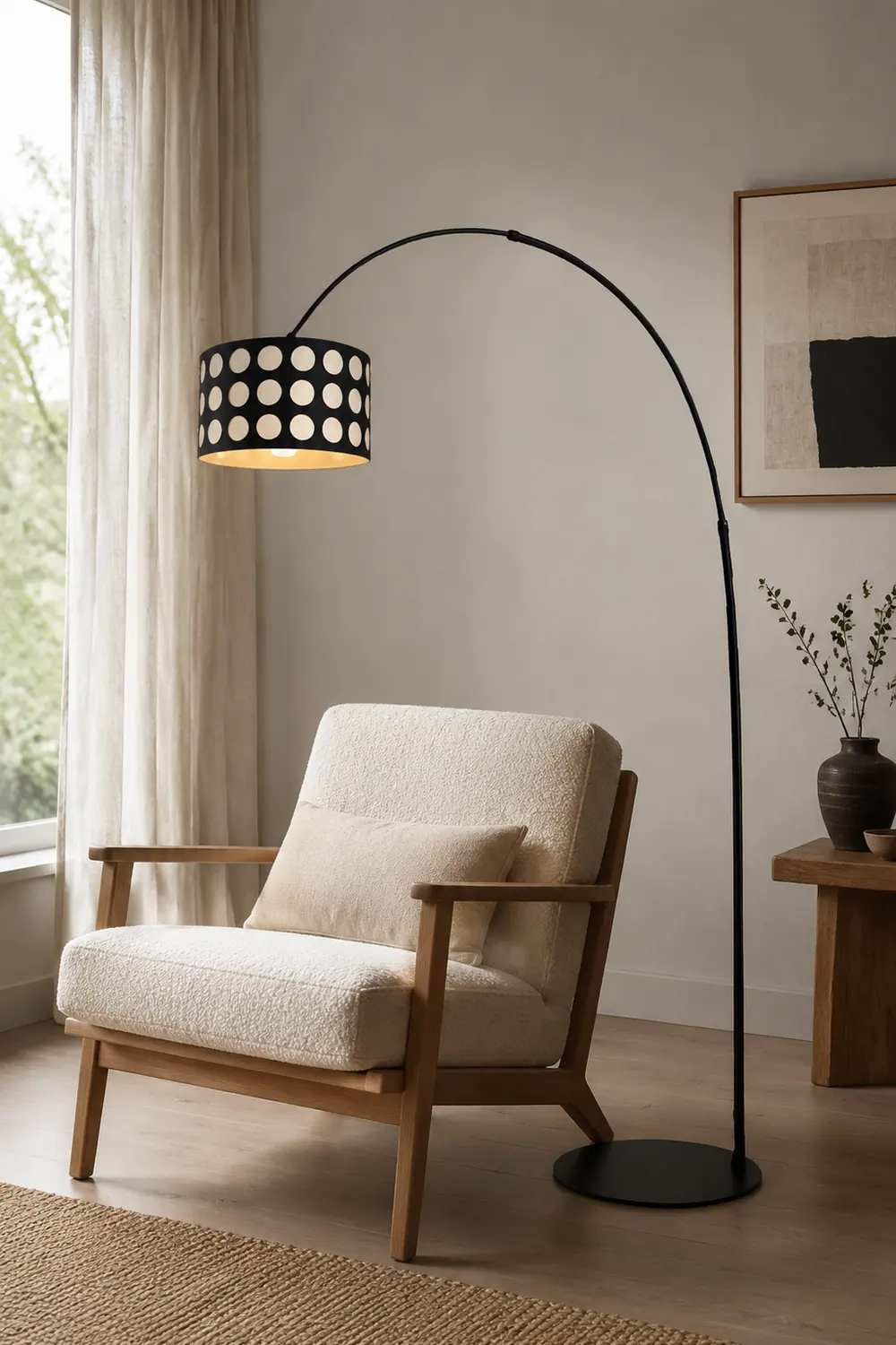 Polka Arc Fabric Floor Lamp - Lumpaz