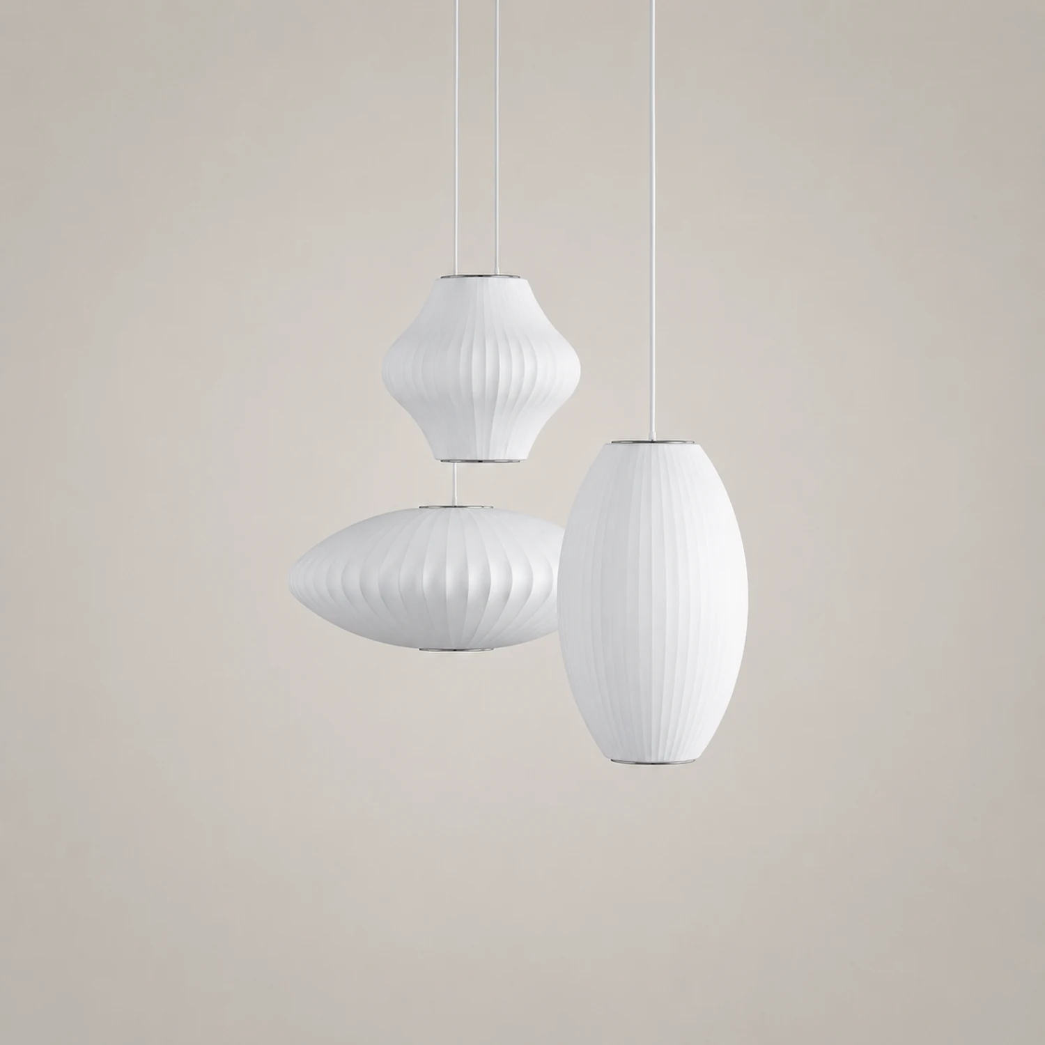 Nordic White Lantern Saucer Pendant Light For Living Room - Lumpaz