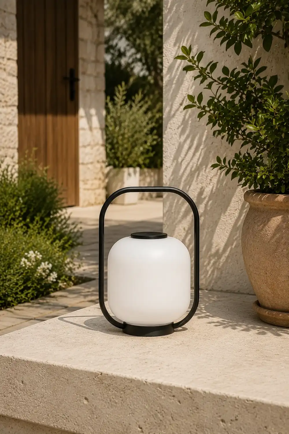 Portable Lantern Outdoor Table Lamp with Solar Panel - Lumpaz