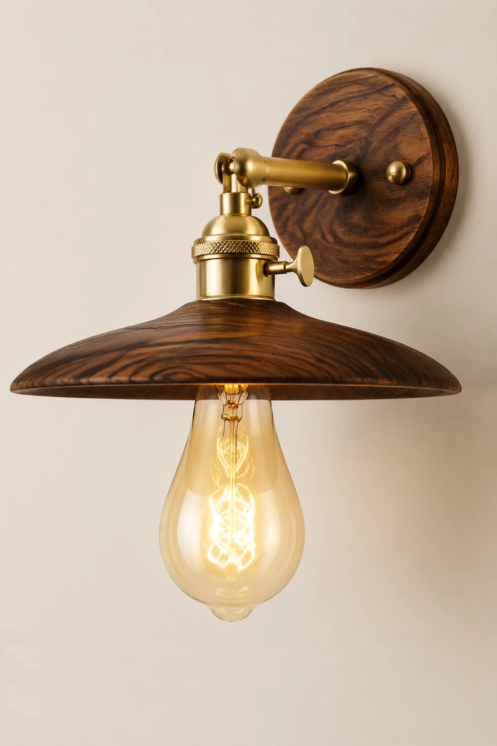 Walnut Flared Wall Light - Lumpaz