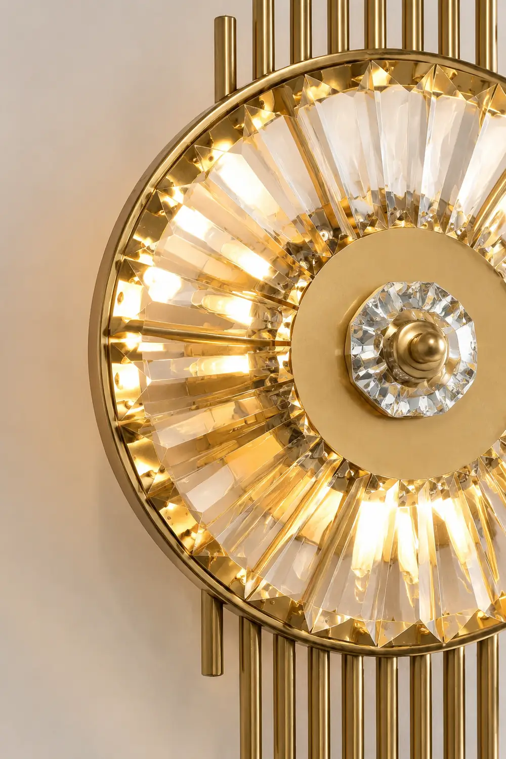 Crystal Gear Gold Wall Light - Lumpaz