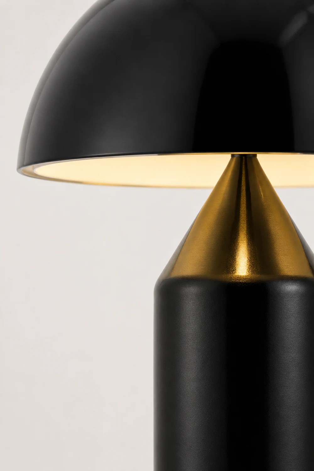 Salgado Tischleuchte Pilz Modern, Metall, Schwarz/Weiß/Gold, Esszimmer - Lumpaz