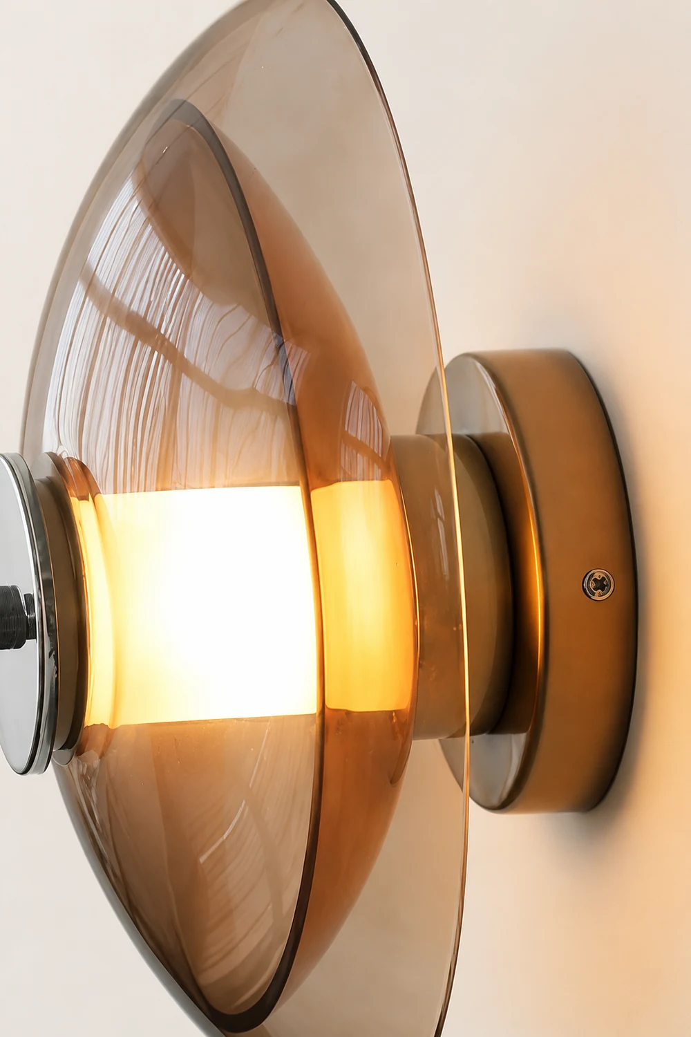 Flying Saucer Chrome Wall Light - Lumpaz