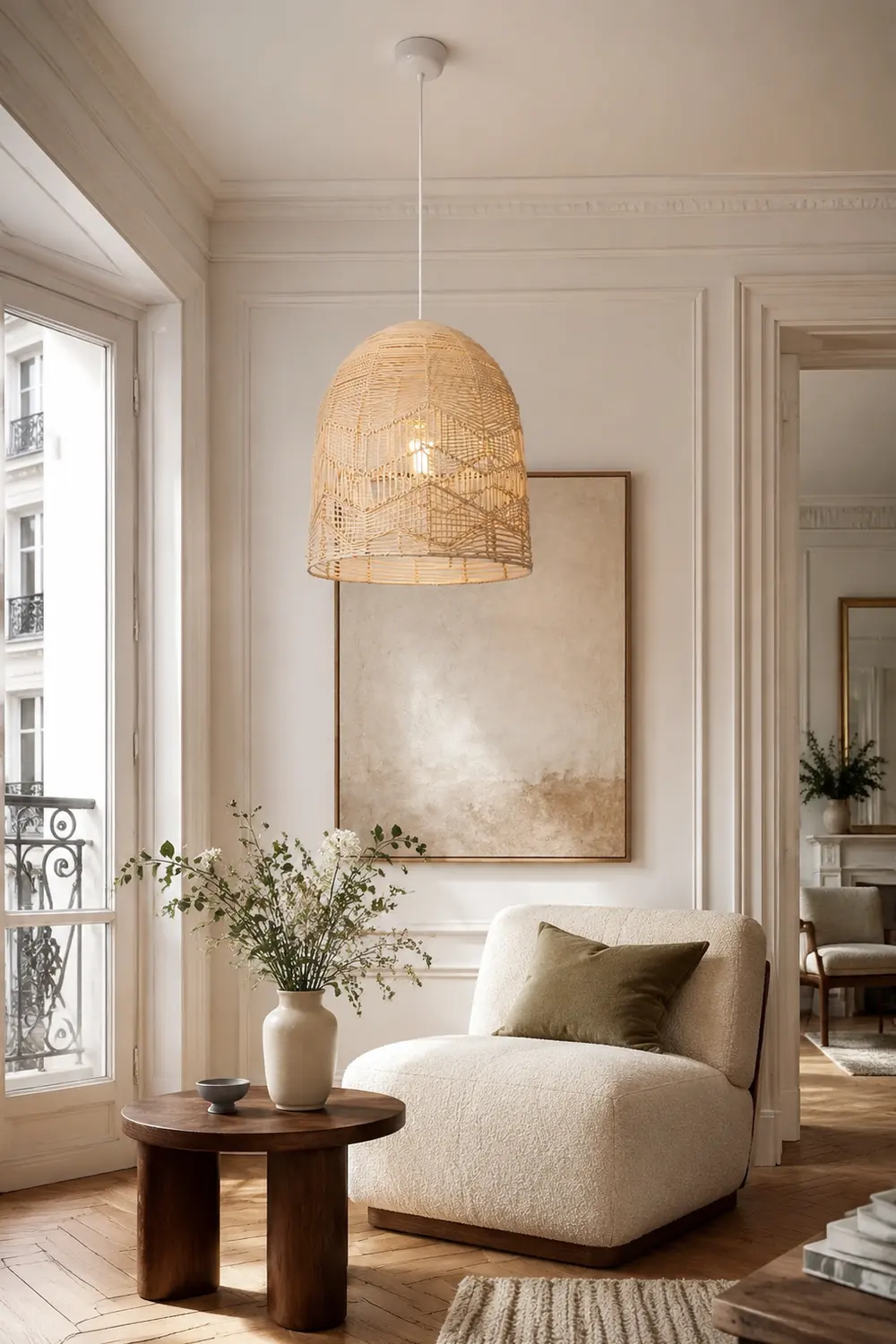 Vintage Handmade Basket Rattan Round Shades Pendant Light - Lumpaz