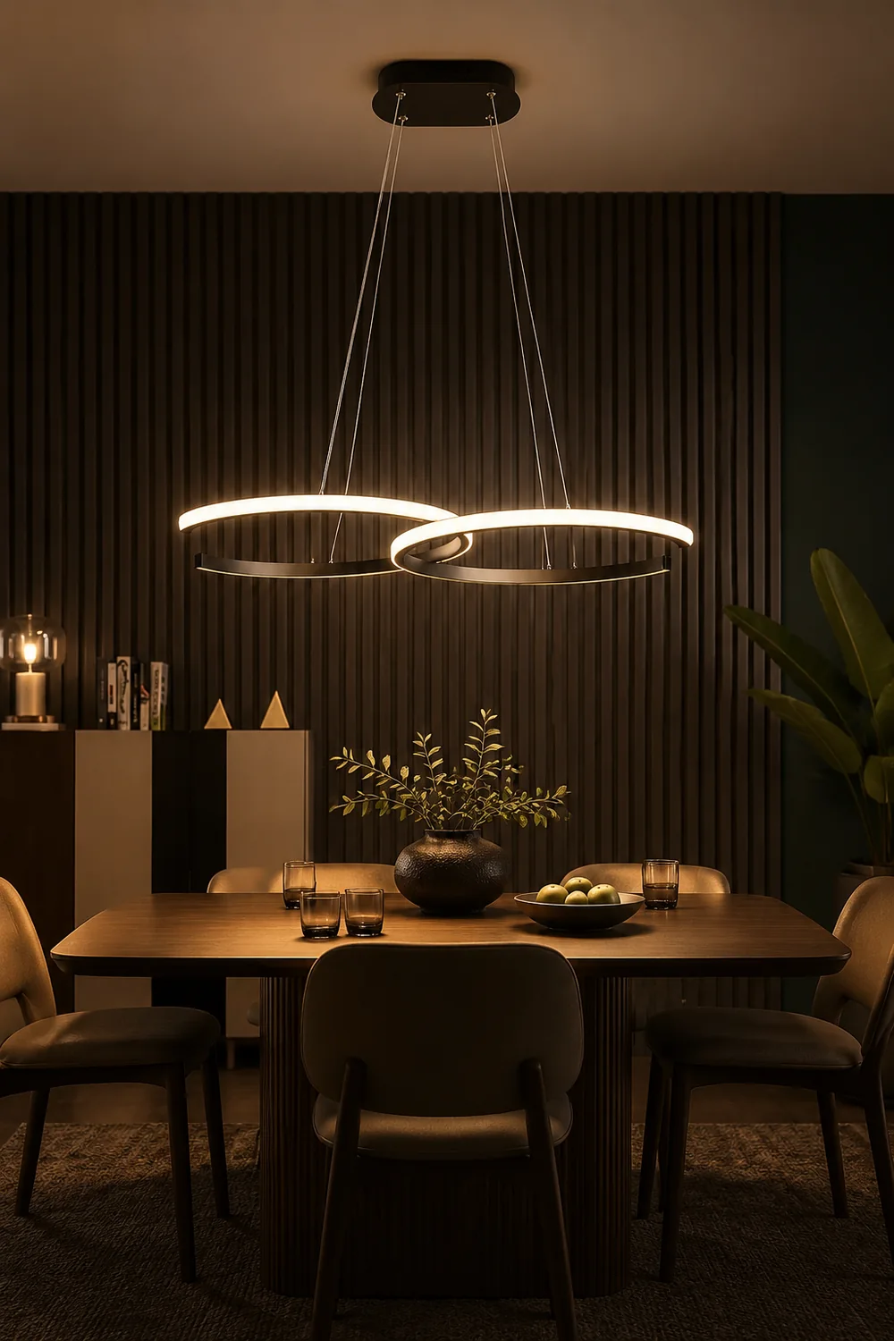 Nordlux LED Pendelleuchte Dimmbar Schwarz/Gold Doppel-C Wohnzimmer - Lumpaz