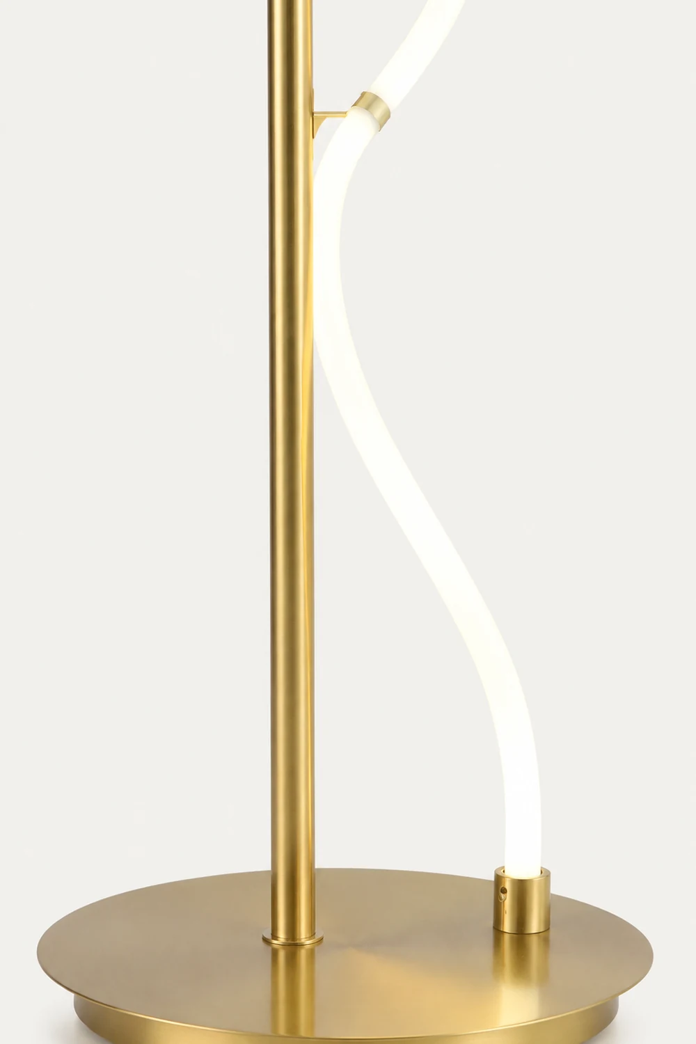 Design LED Stehlampe&Tischlampe Weiß&Gold Schlaf/Wohnzimmer Messing - Lumpaz