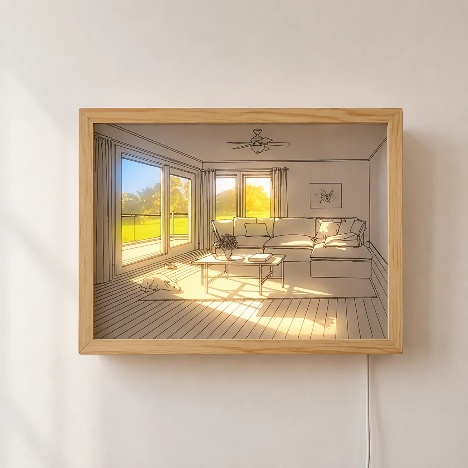 Dog Sunbathing Mural Art Lamp - Lumpaz