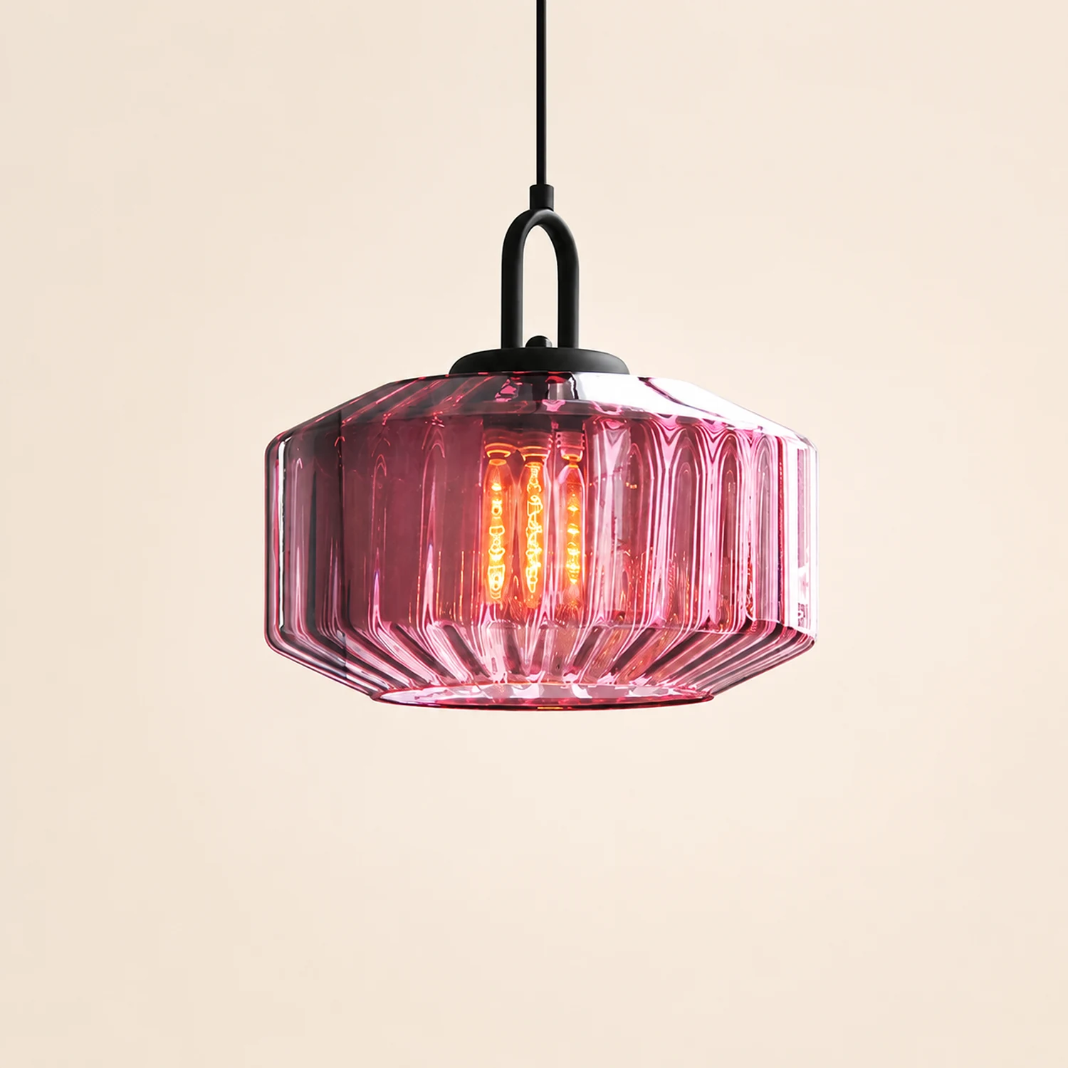 Mid Century Striped Glass Pendant Light - Lumpaz
