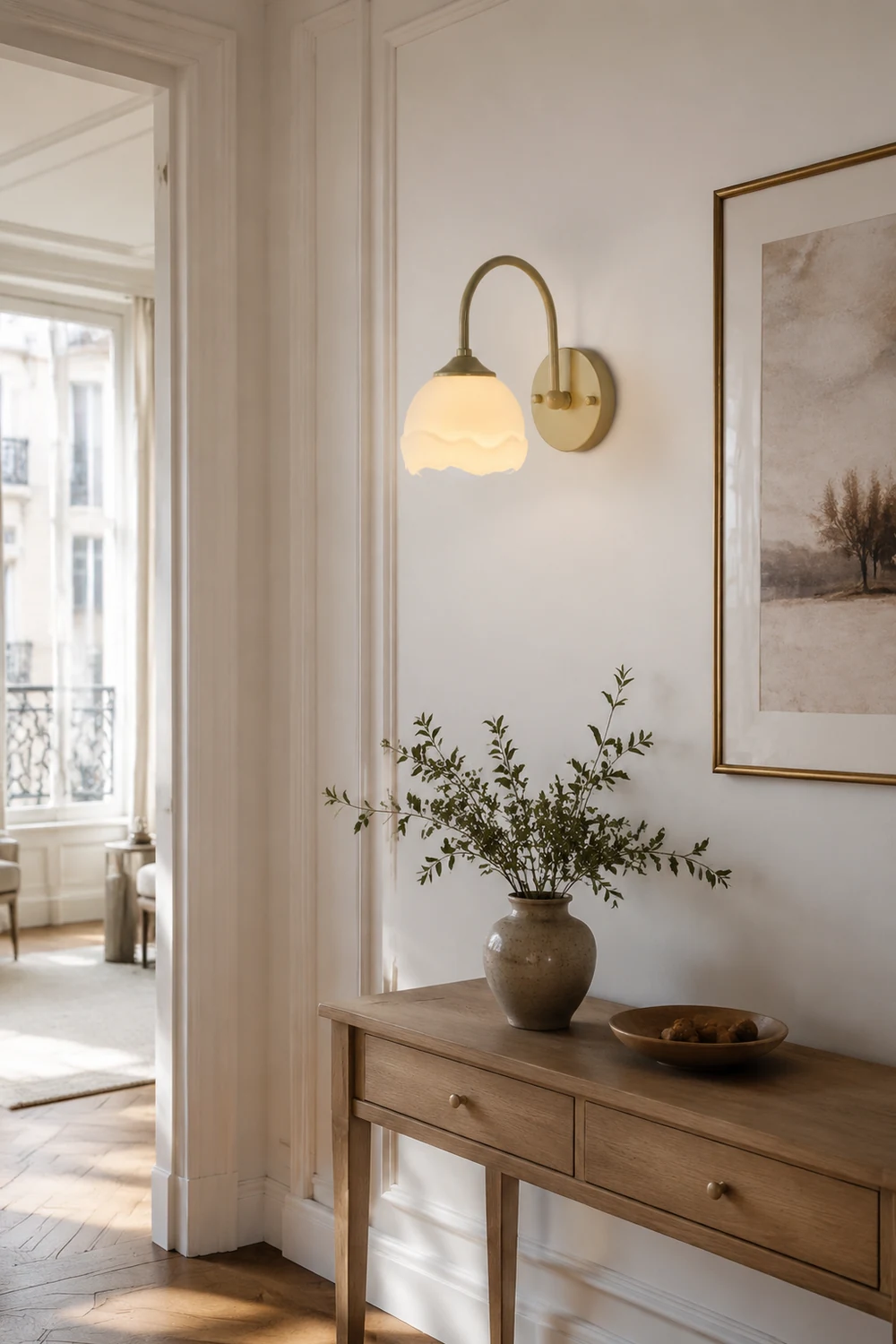Milk White Floral Wall Lamp - Lumpaz