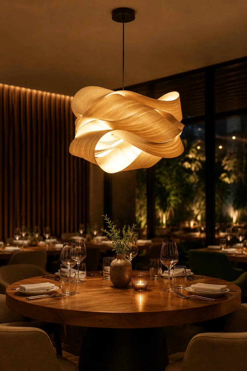 Modern Irregular Wood Pendant Light For Kitchen - Lumpaz