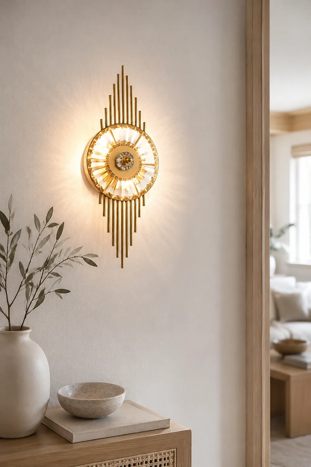 Crystal Gear Gold Wall Light - Lumpaz