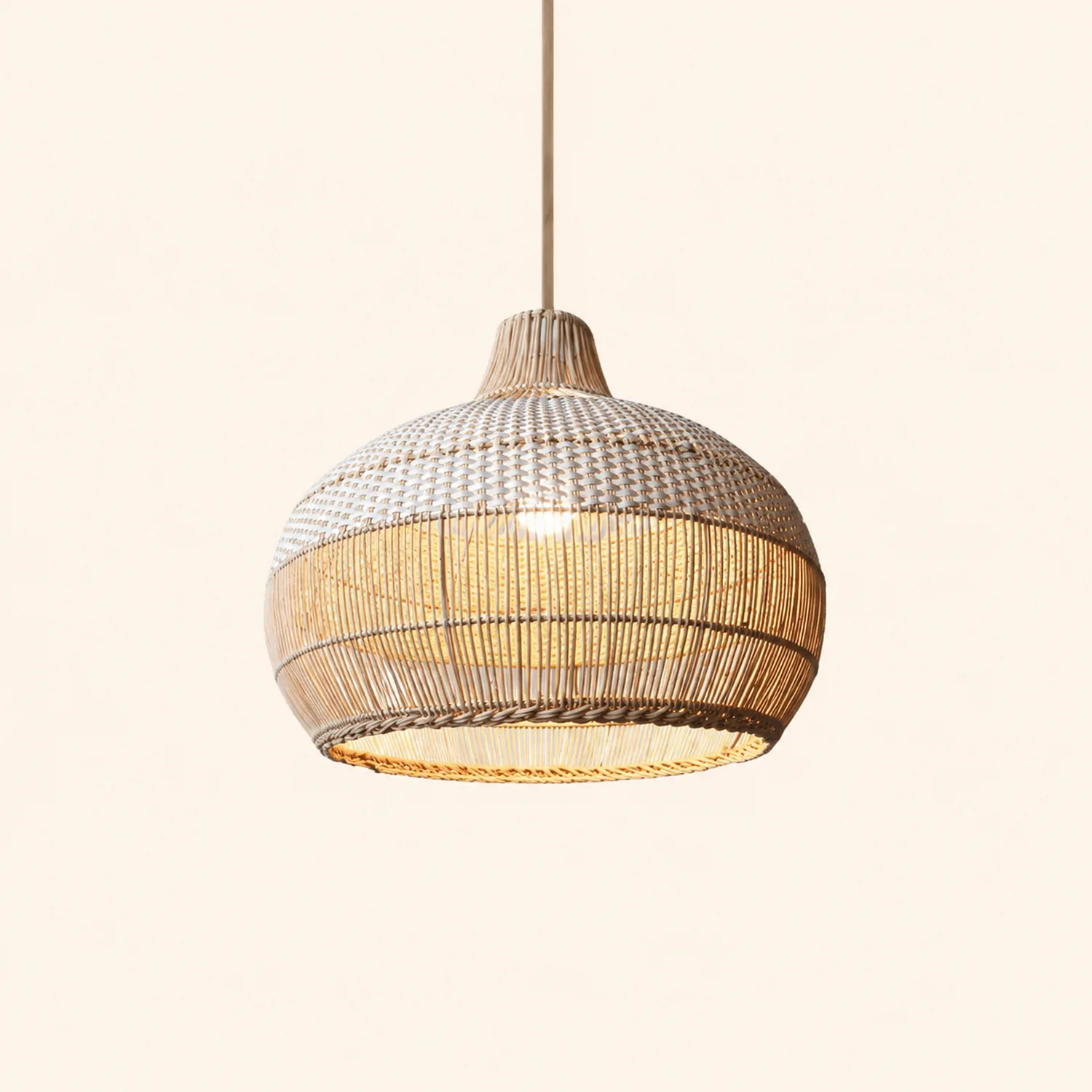 Rattan Kitchen Island Pendant Lighting Wicker Lamp Shade - Lumpaz