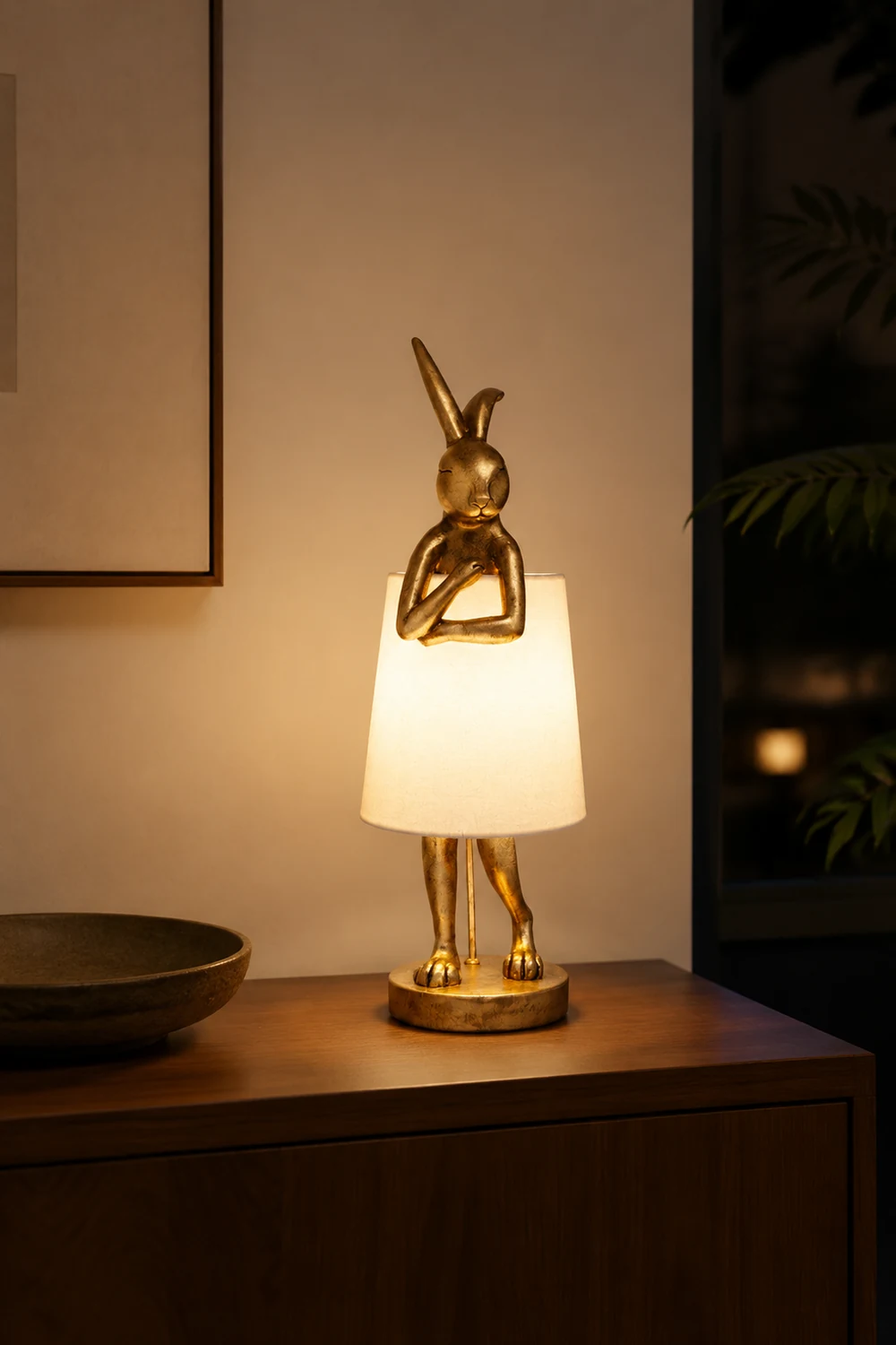Alice Tischlampe Rabbit Ballet, Weiß/Gold - Lumpaz