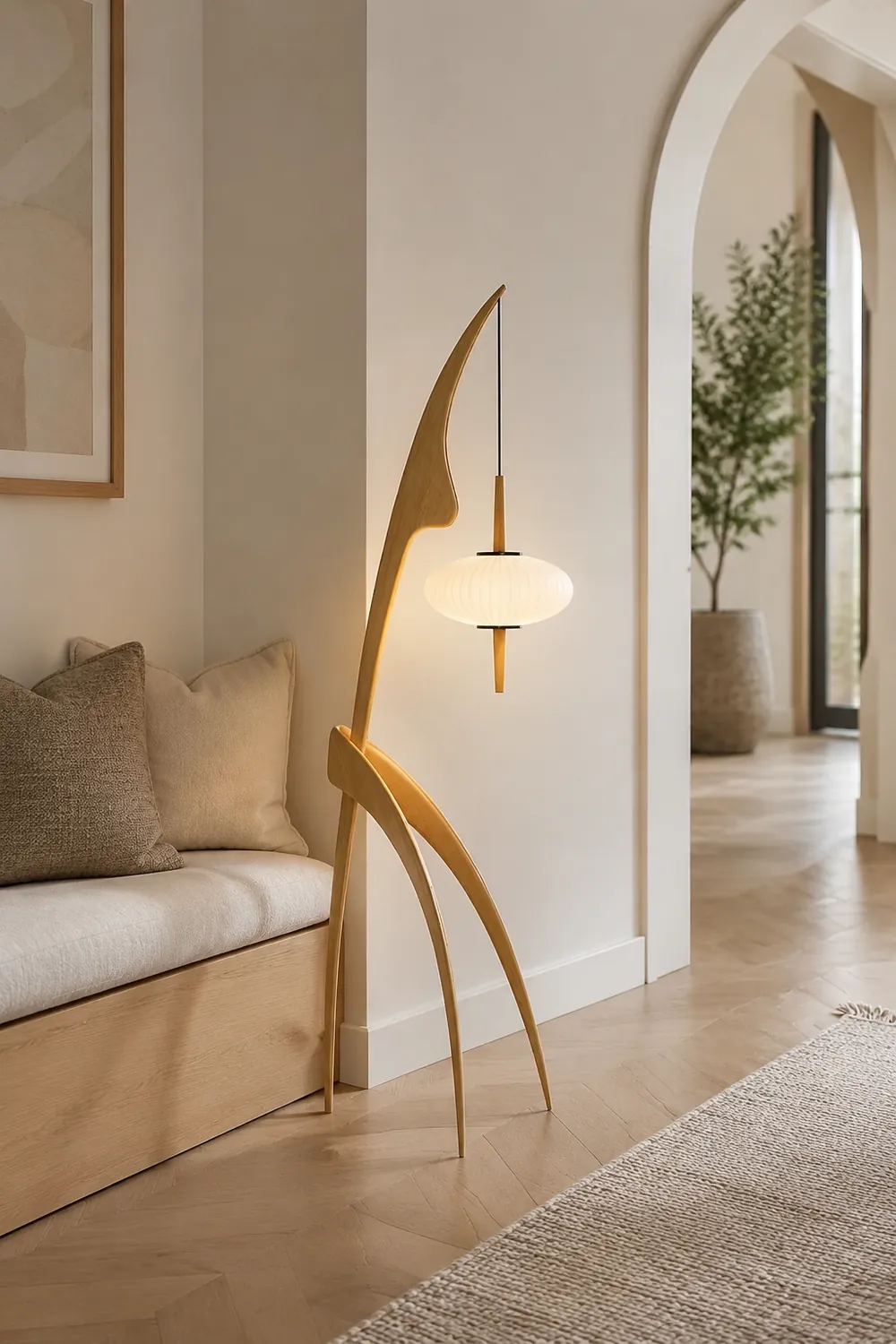 Mantis Wood Floor Lamp - Lumpaz