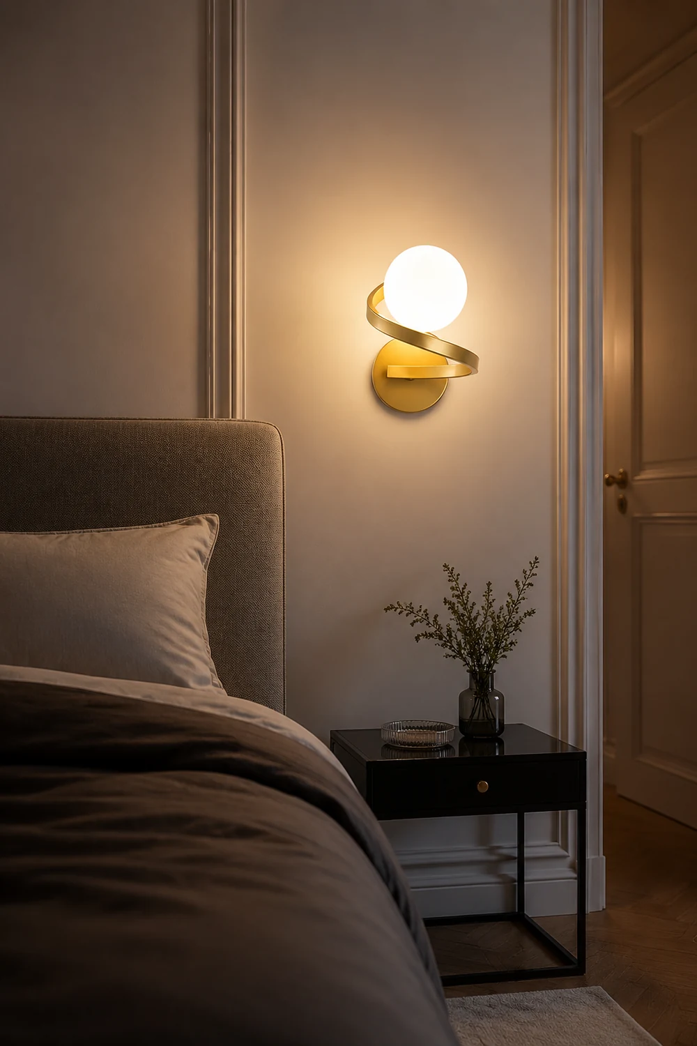 Curved Brass Wall Lamp - Lumpaz