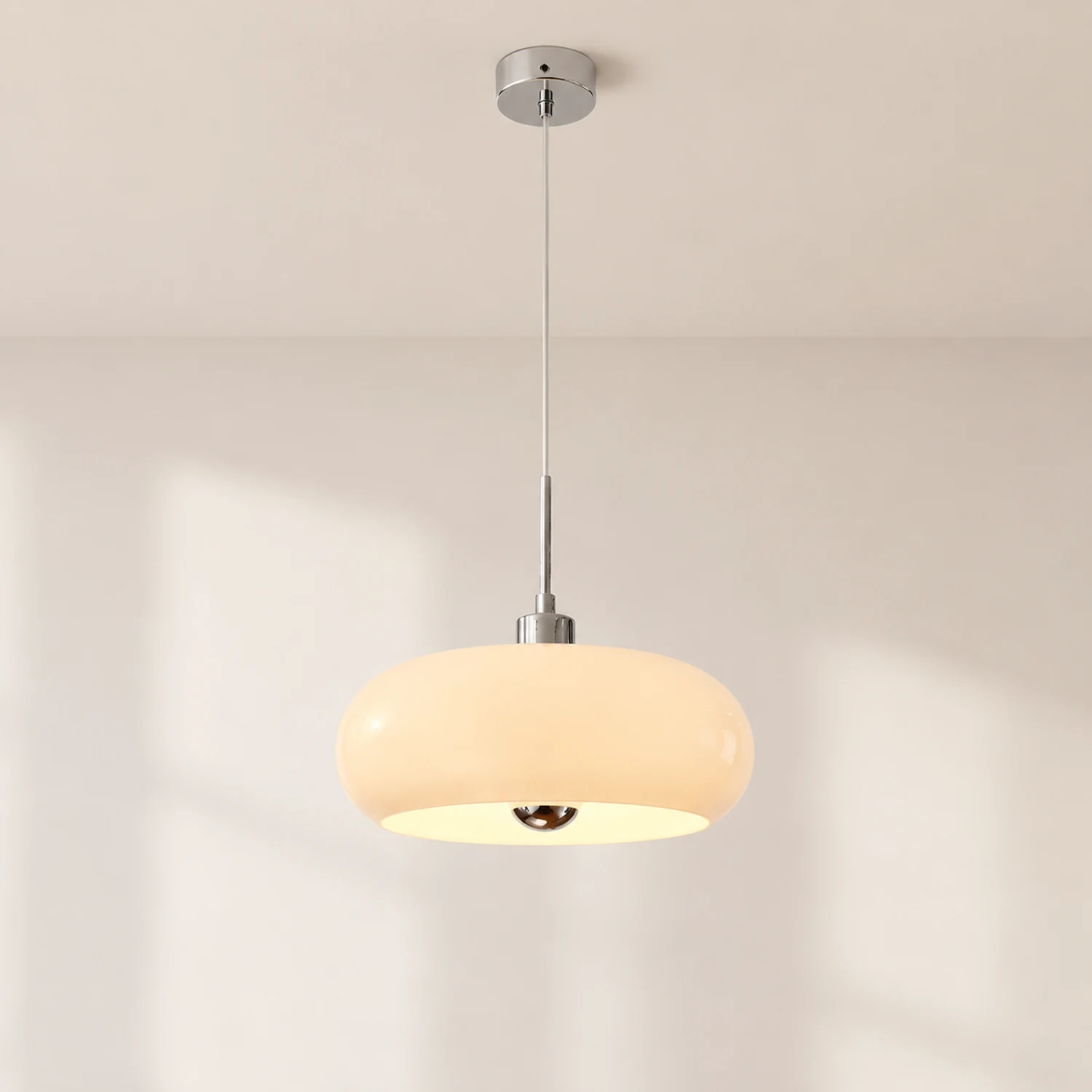 Vintage Bauhaus Round Glass Pendant Light - Lumpaz