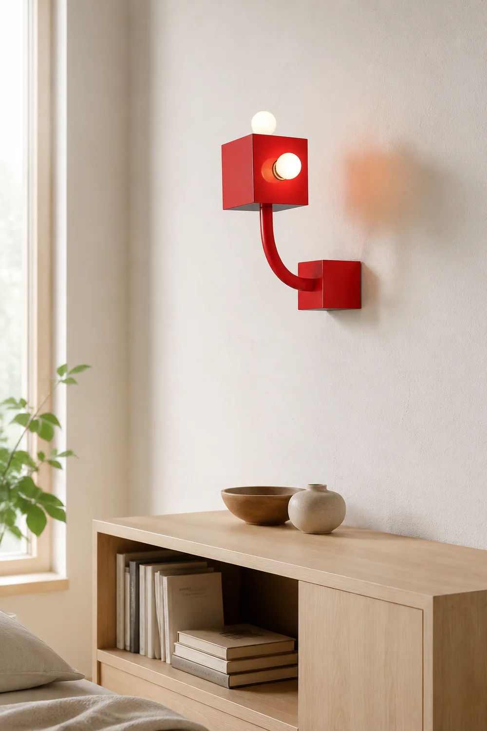 Red Cube Wall Lamp - Lumpaz
