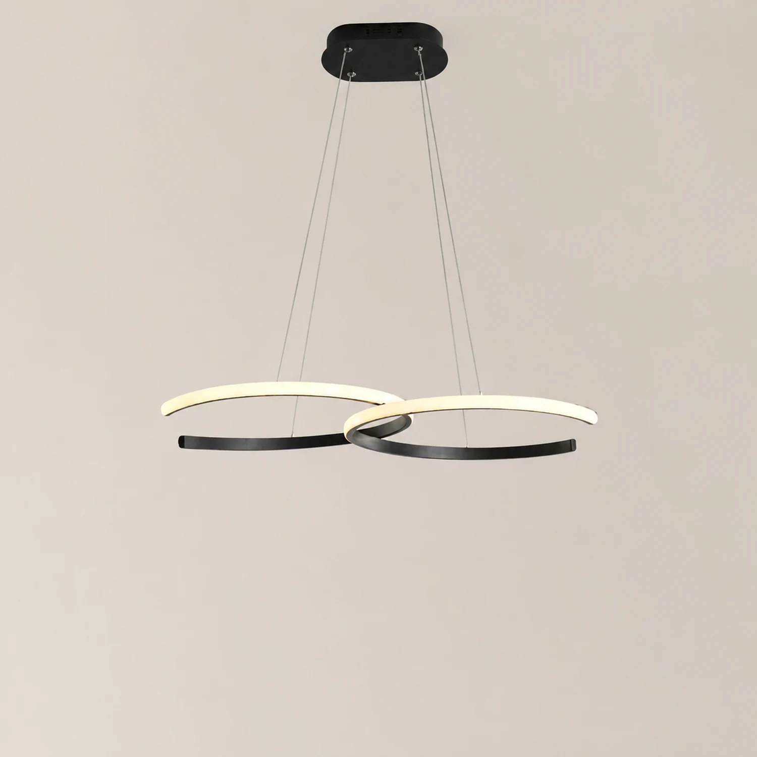 Nordlux LED Pendelleuchte Dimmbar Schwarz/Gold Doppel-C Wohnzimmer - Lumpaz