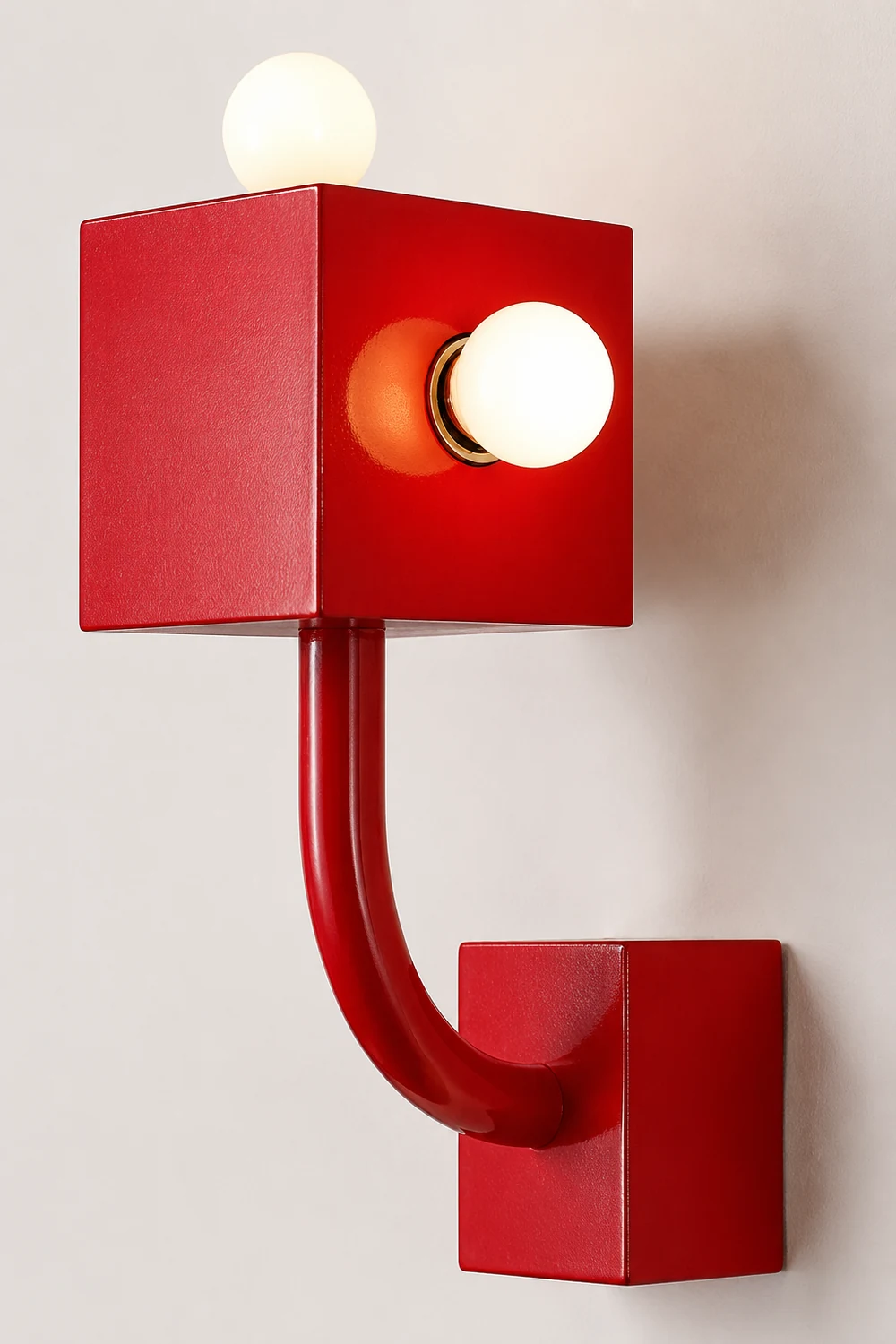 Red Cube Wall Lamp - Lumpaz