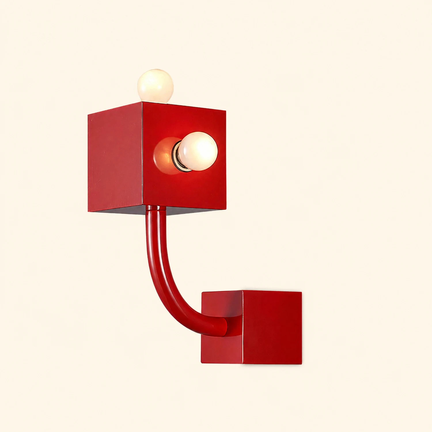 Red Cube Wall Lamp - Lumpaz