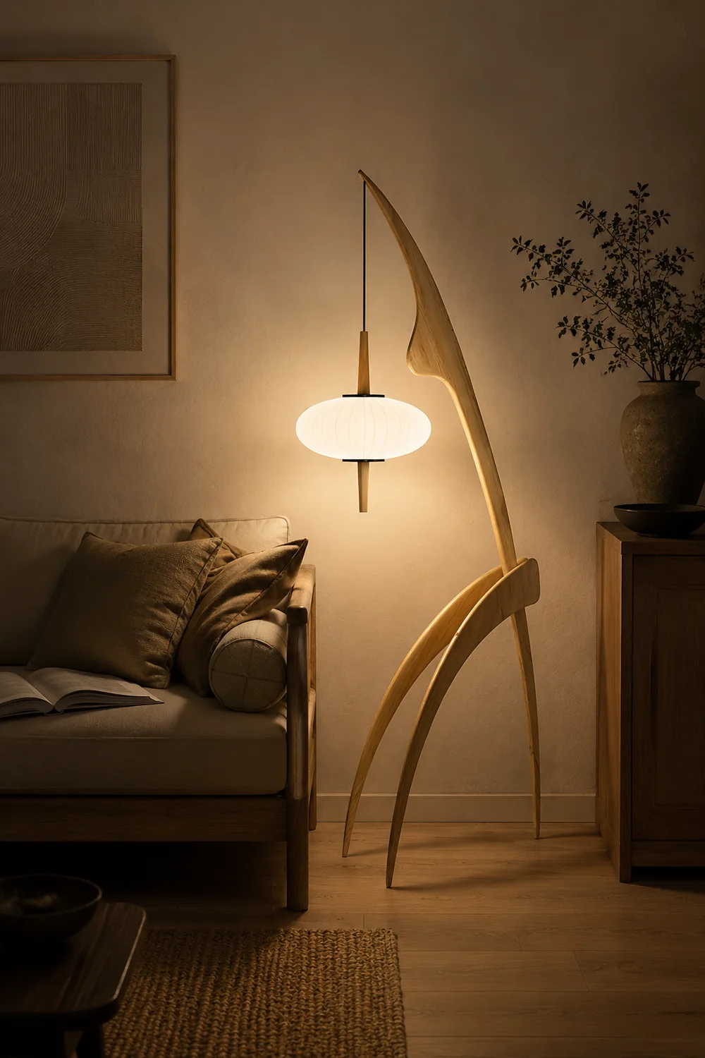 Mantis Wood Floor Lamp - Lumpaz