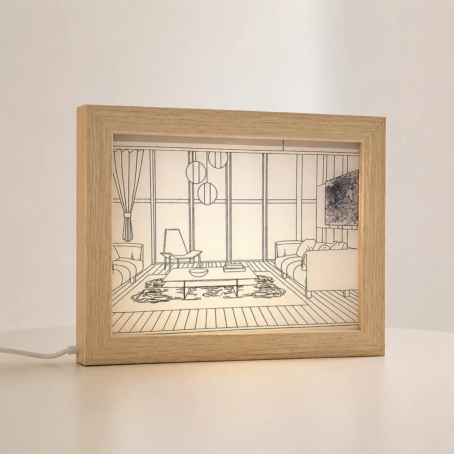 Illuminated Bedside Art Lamp - Lumpaz