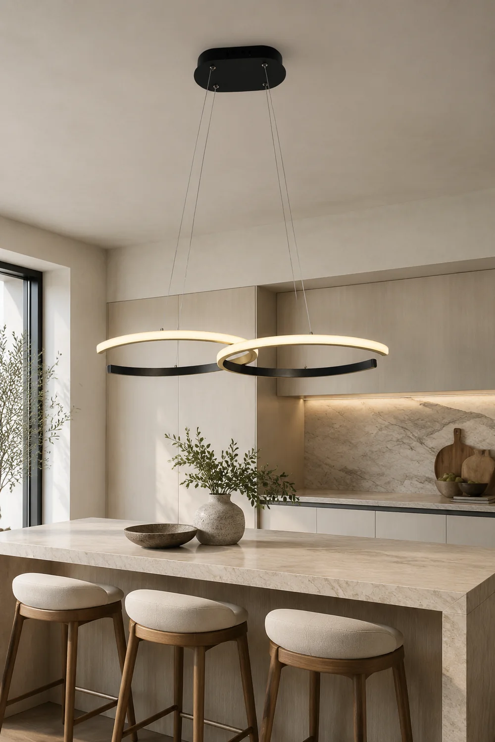 Nordlux LED Pendelleuchte Dimmbar Schwarz/Gold Doppel-C Wohnzimmer - Lumpaz
