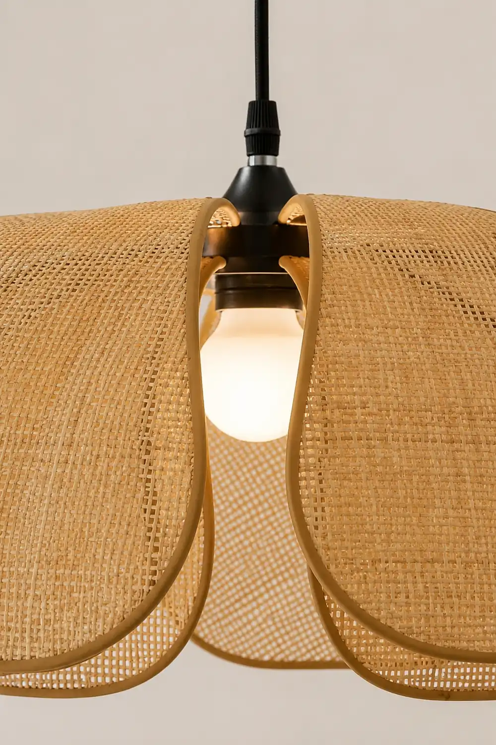 Rattan Petal Rustic Lamp Shade Pendant Light - Lumpaz
