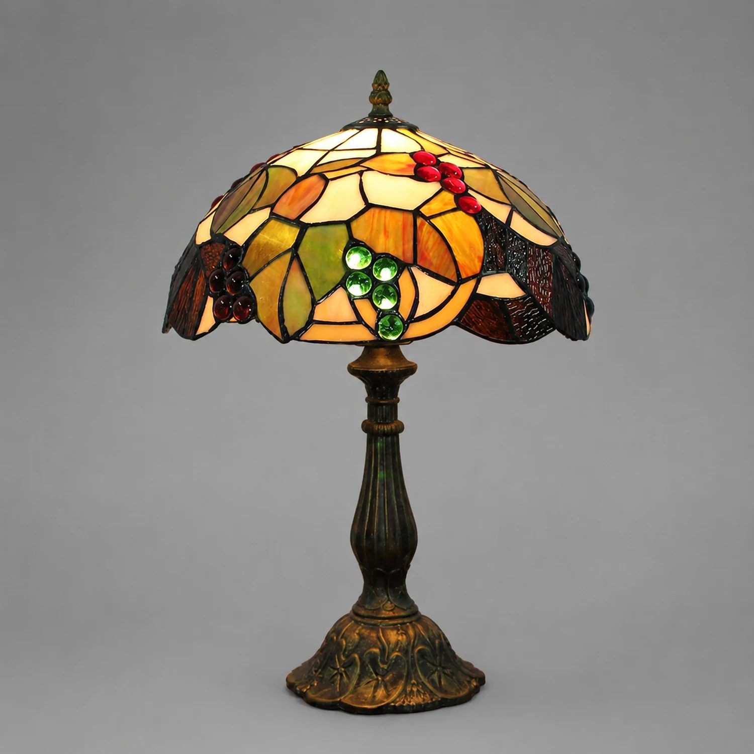 Alessio Design Bunt LED Tischlampe mit Kuppelschirm Wohn/Schlafzimmer Metall&Glas - Lumpaz