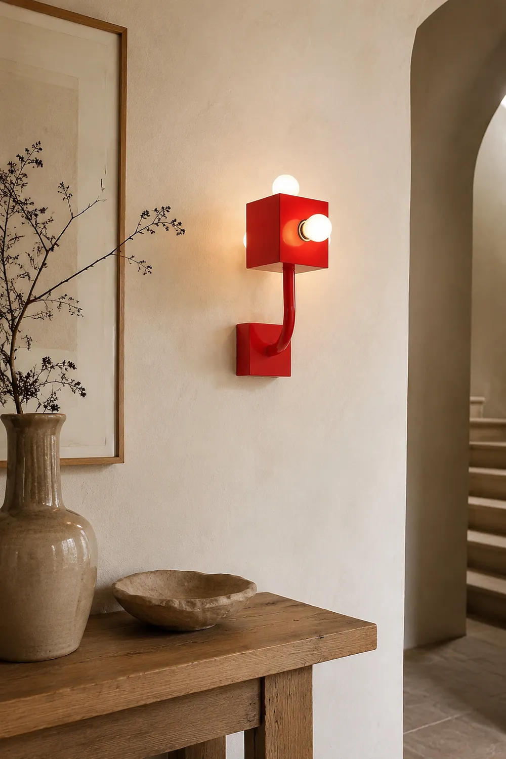 Red Cube Wall Lamp - Lumpaz