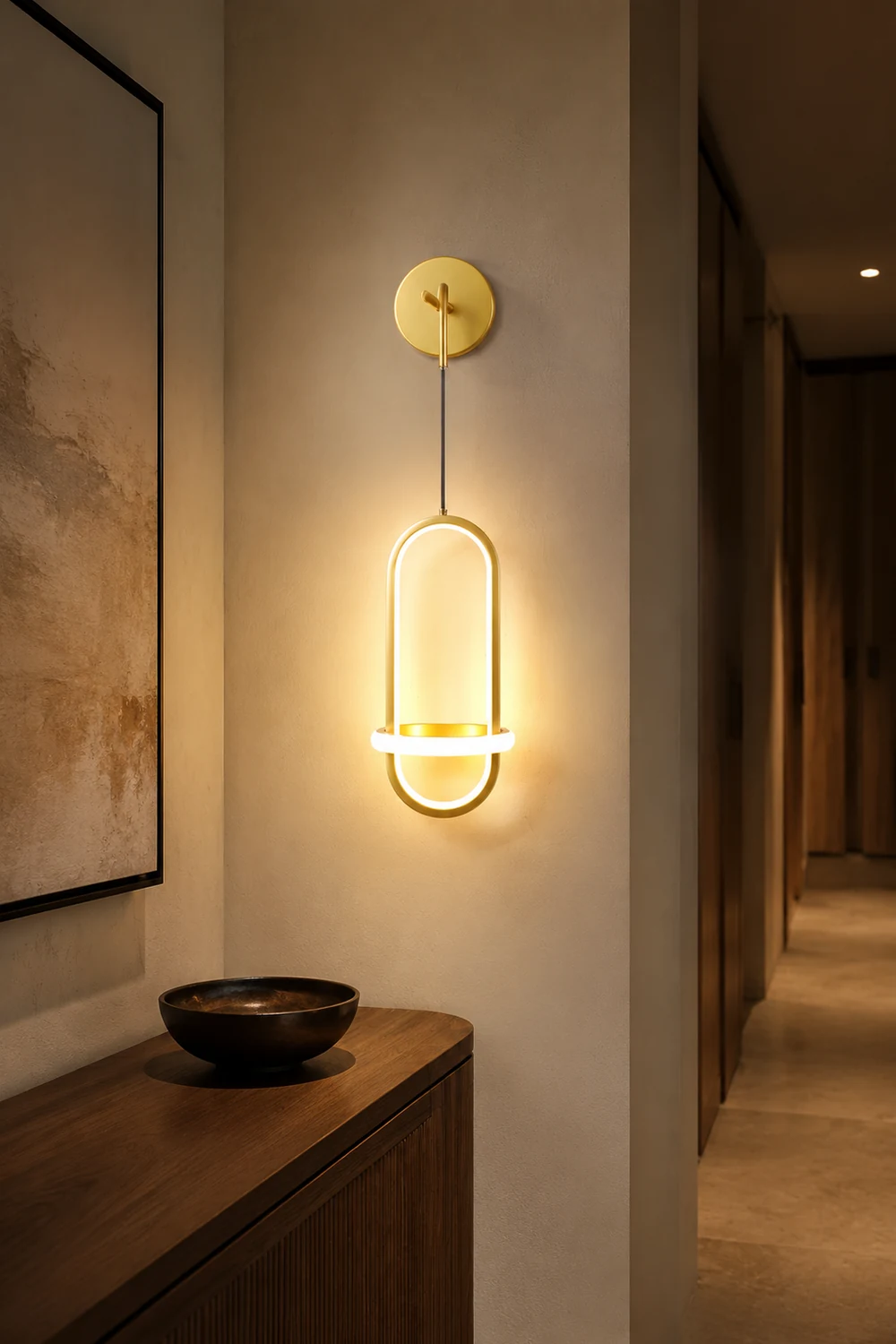 Oval Brass Wall Light - Lumpaz