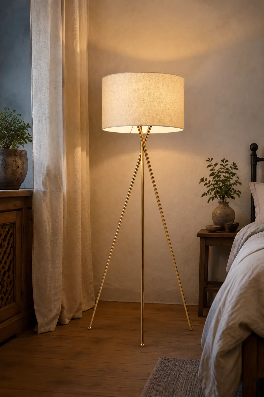 Alessio Minimalistische LED Steh/Tischlampe Weiß Schlafzimmer/Büros - Lumpaz