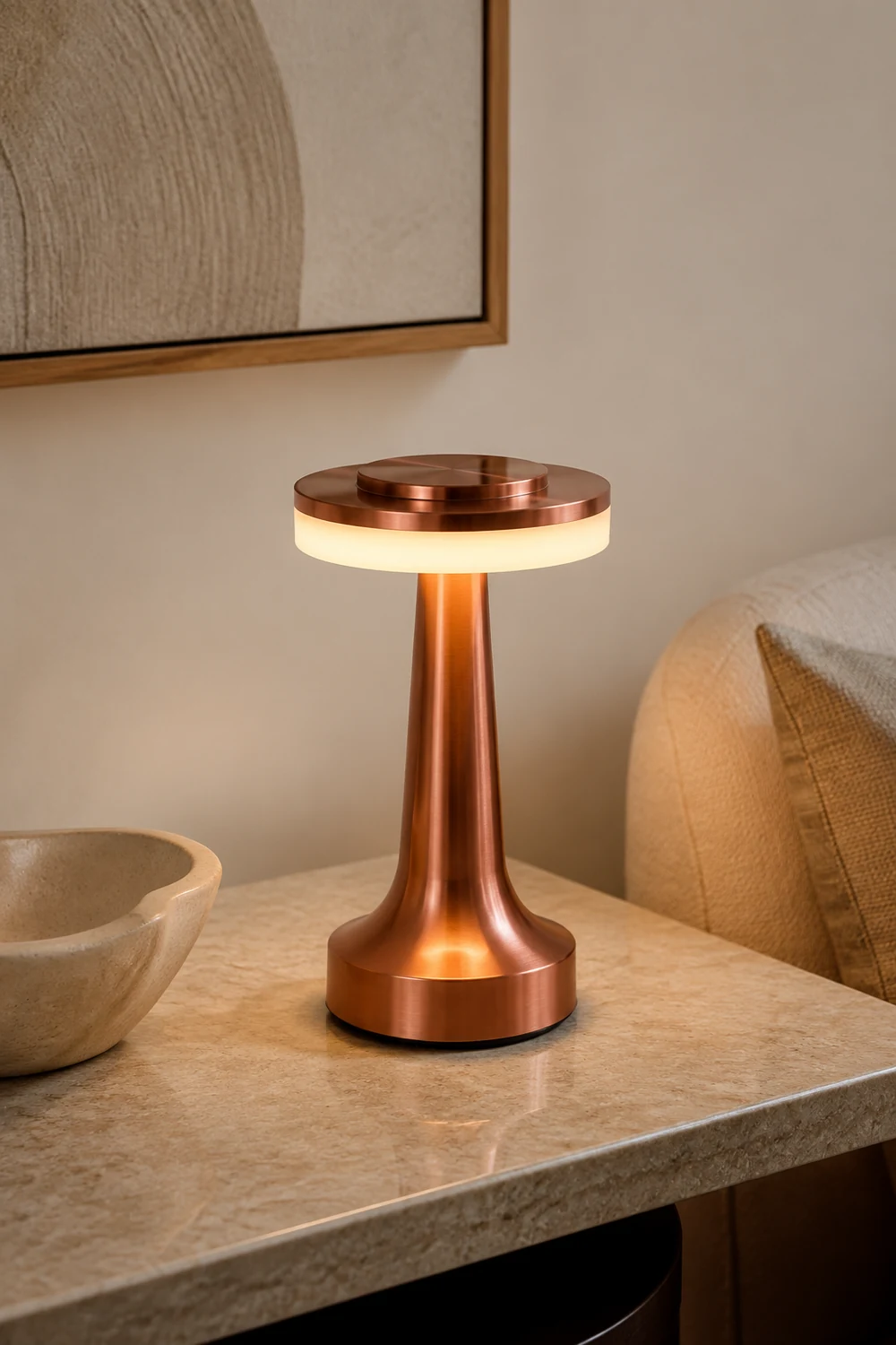 Salgado Modern Pilz Tischleuchte Metall, Bronze/Gold/Silber， Wohnzimmer - Lumpaz