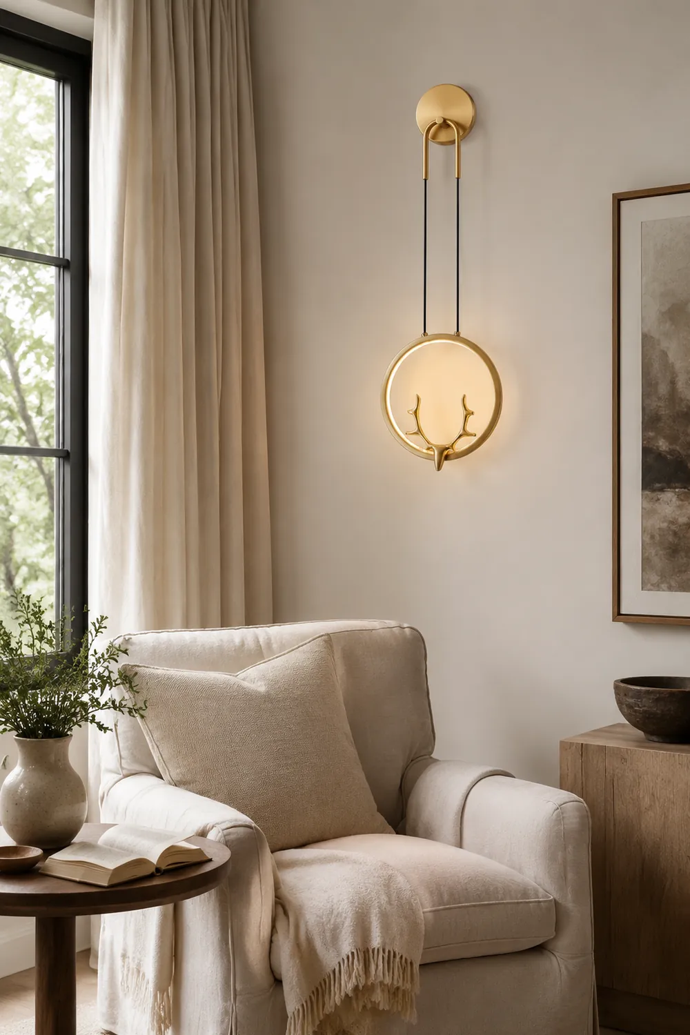 Golden Antler Wall Light - Lumpaz