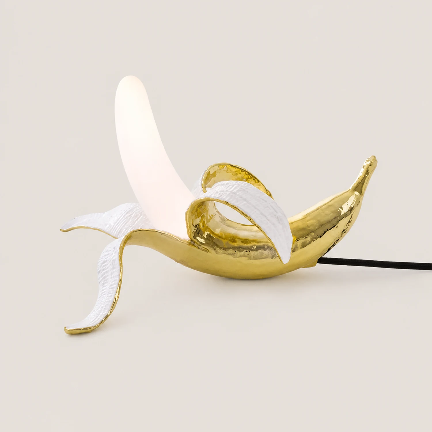 Celesta Creative Banana Resin/Glass Table Lamp, Yellow/Gold - Lumpaz