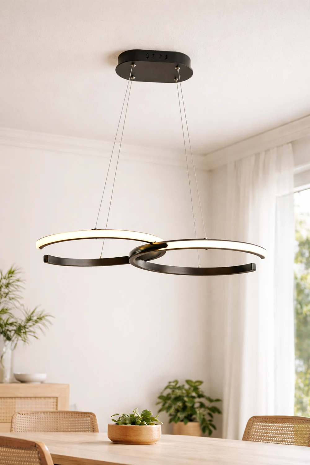 Nordlux LED Pendelleuchte Dimmbar Schwarz/Gold Doppel-C Wohnzimmer - Lumpaz