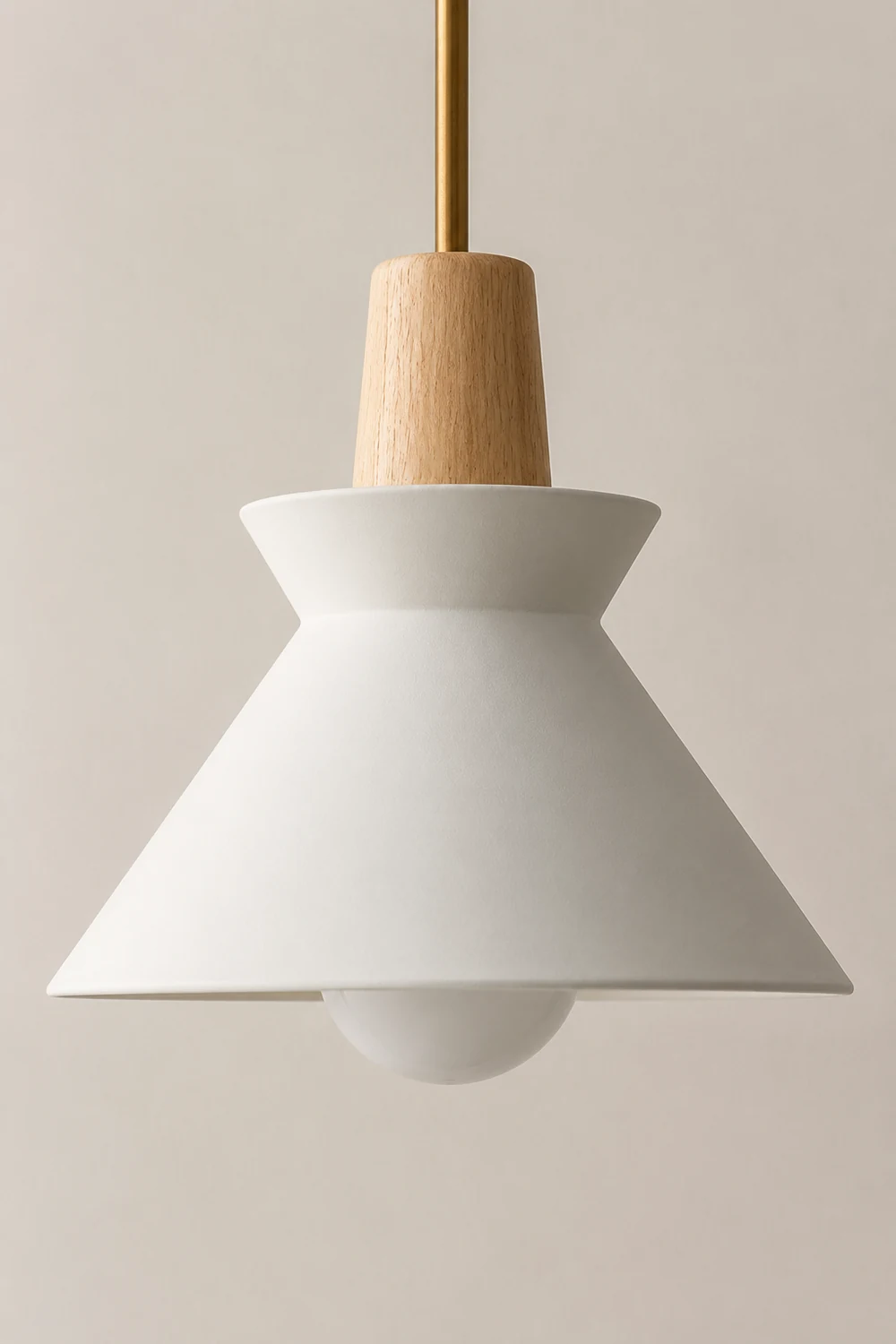 Modern White Concrete Cone Pendant Light - Lumpaz