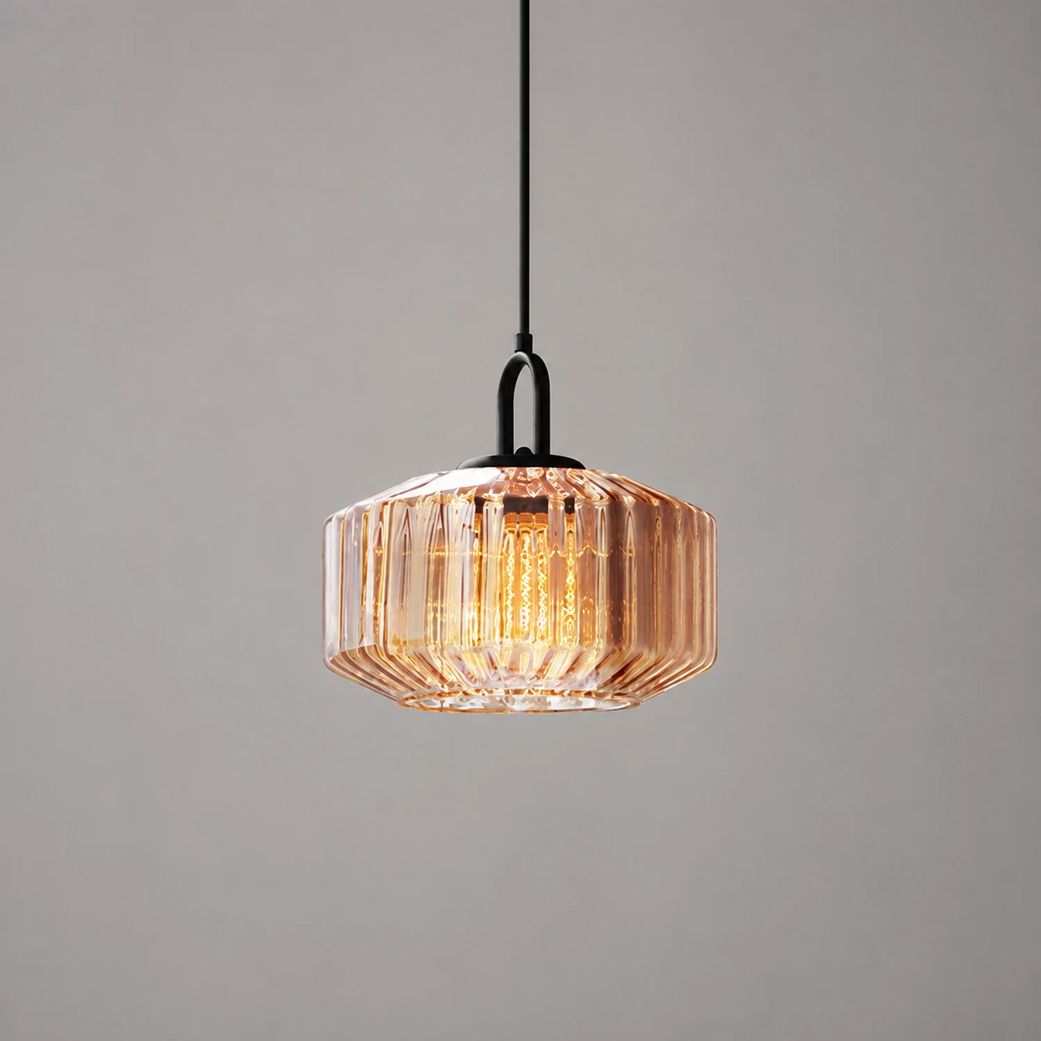 Mid Century Striped Glass Pendant Light - Lumpaz