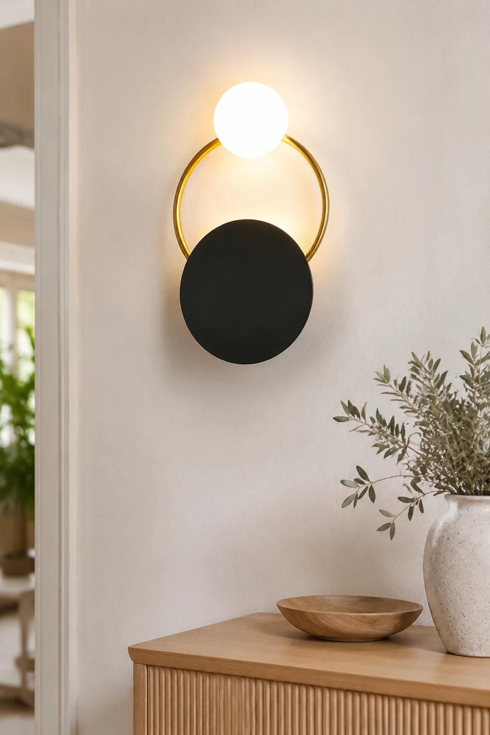 Black Circular Rings Wall Lamp - Lumpaz