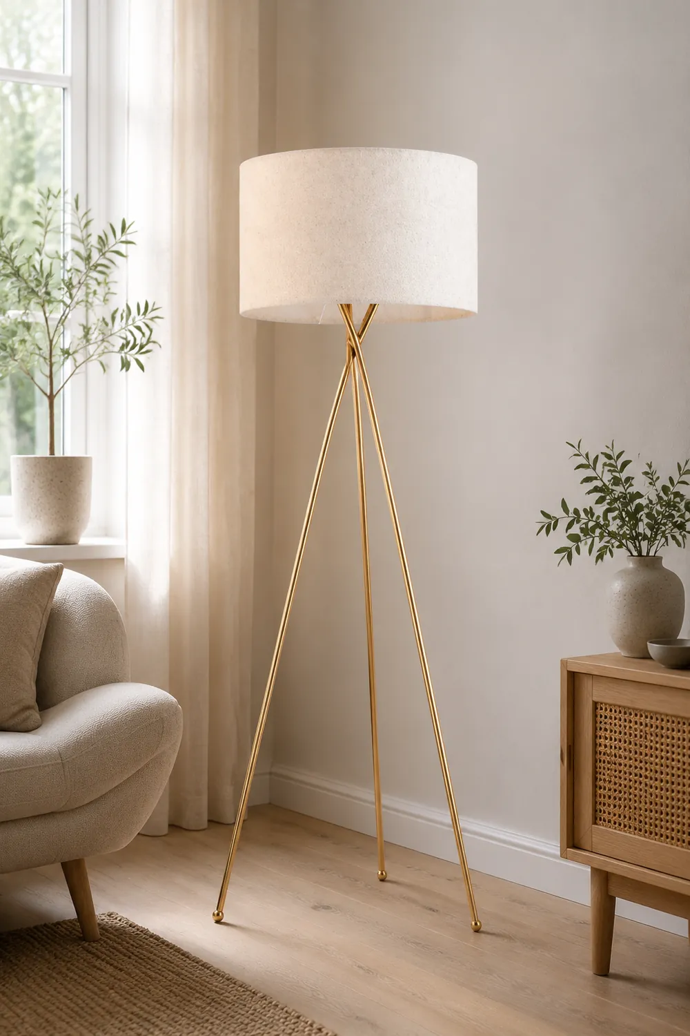 Alessio Minimalistische LED Steh/Tischlampe Weiß Schlafzimmer/Büros - Lumpaz
